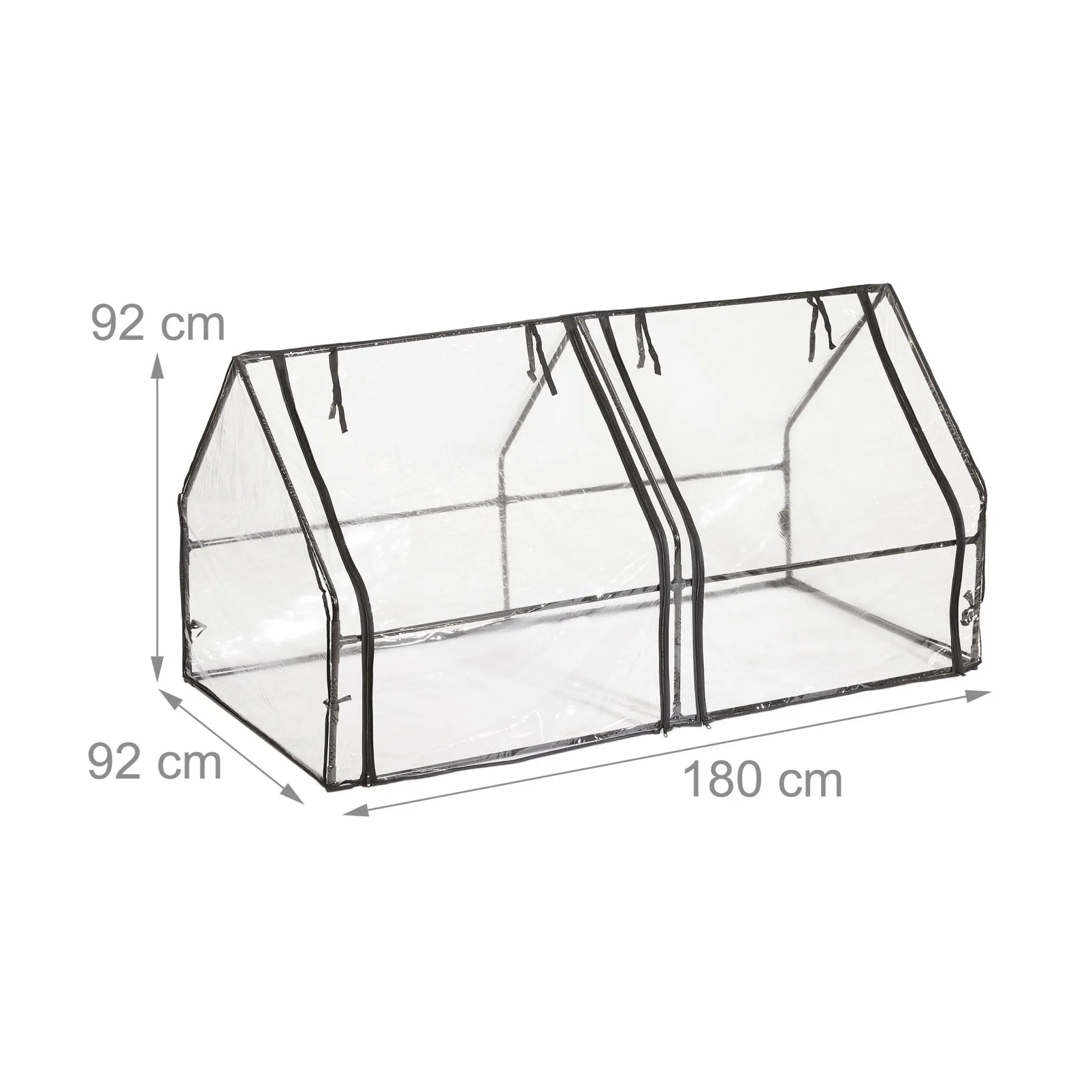 Folienfrühbeet PVC mit 2 Türen Schwarz-Transparent von Relaxdays