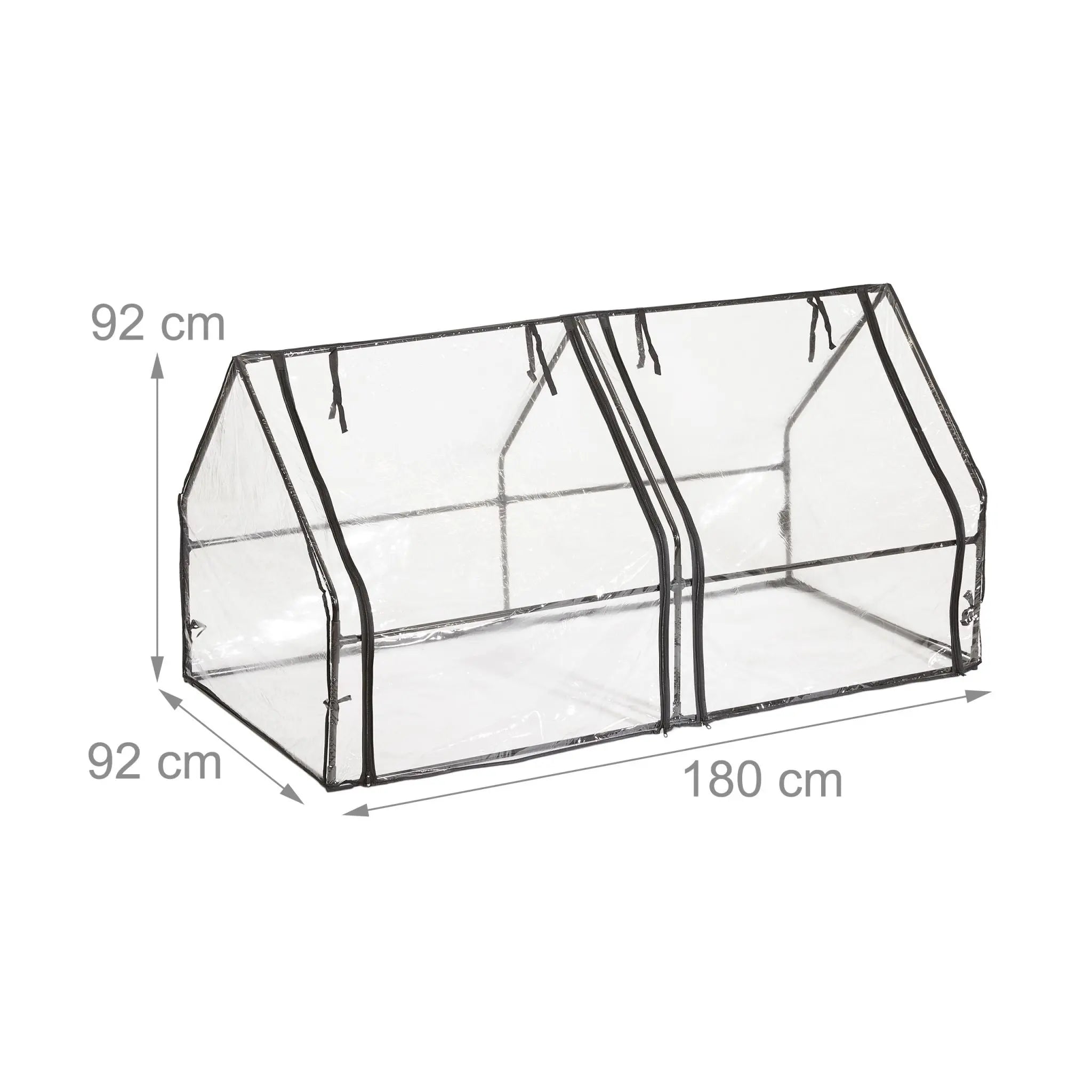 Folienfrühbeet PVC mit 2 Türen Schwarz-Transparent von Relaxdays