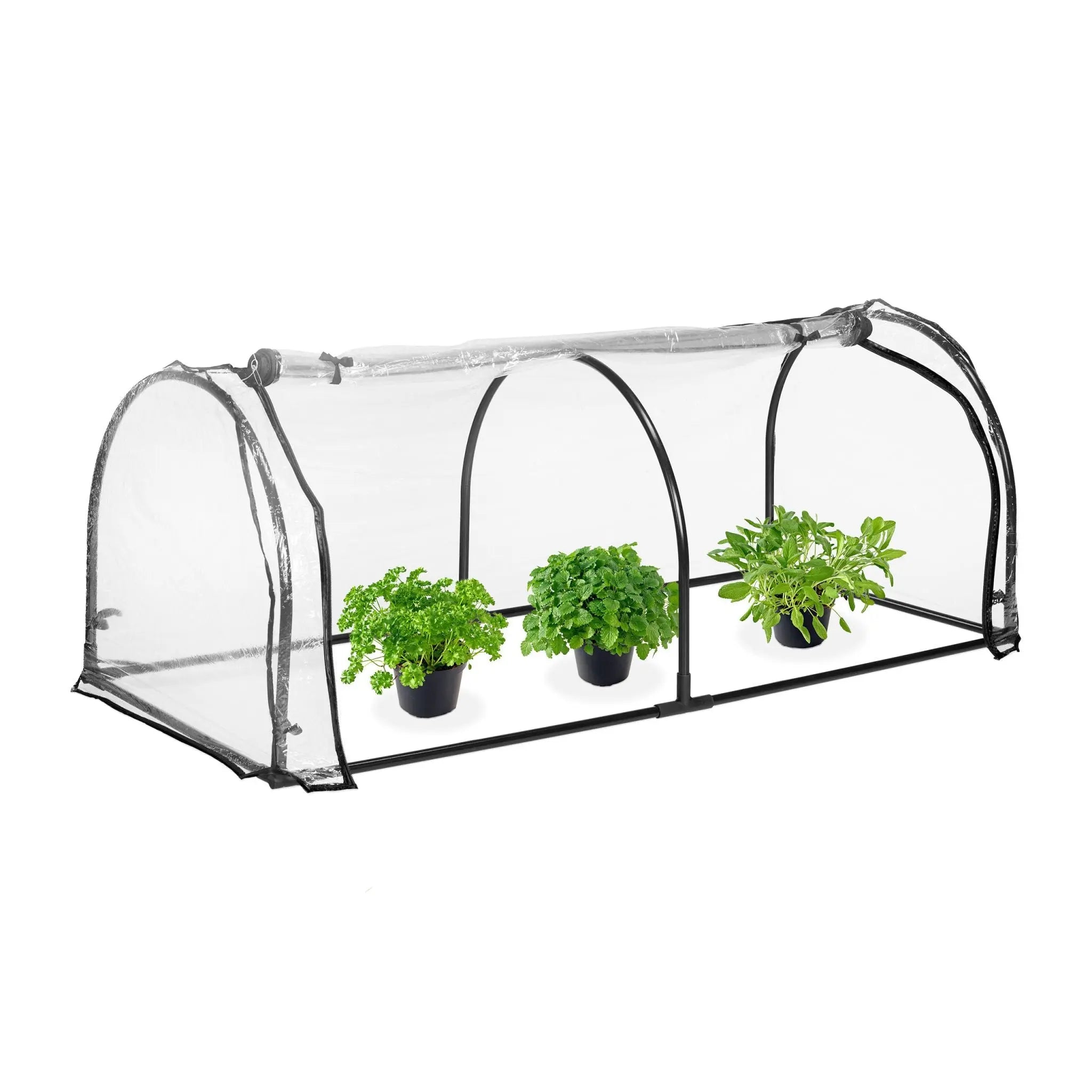 Folienfrühbeet PVC Schwarz-Transparent von Relaxdays