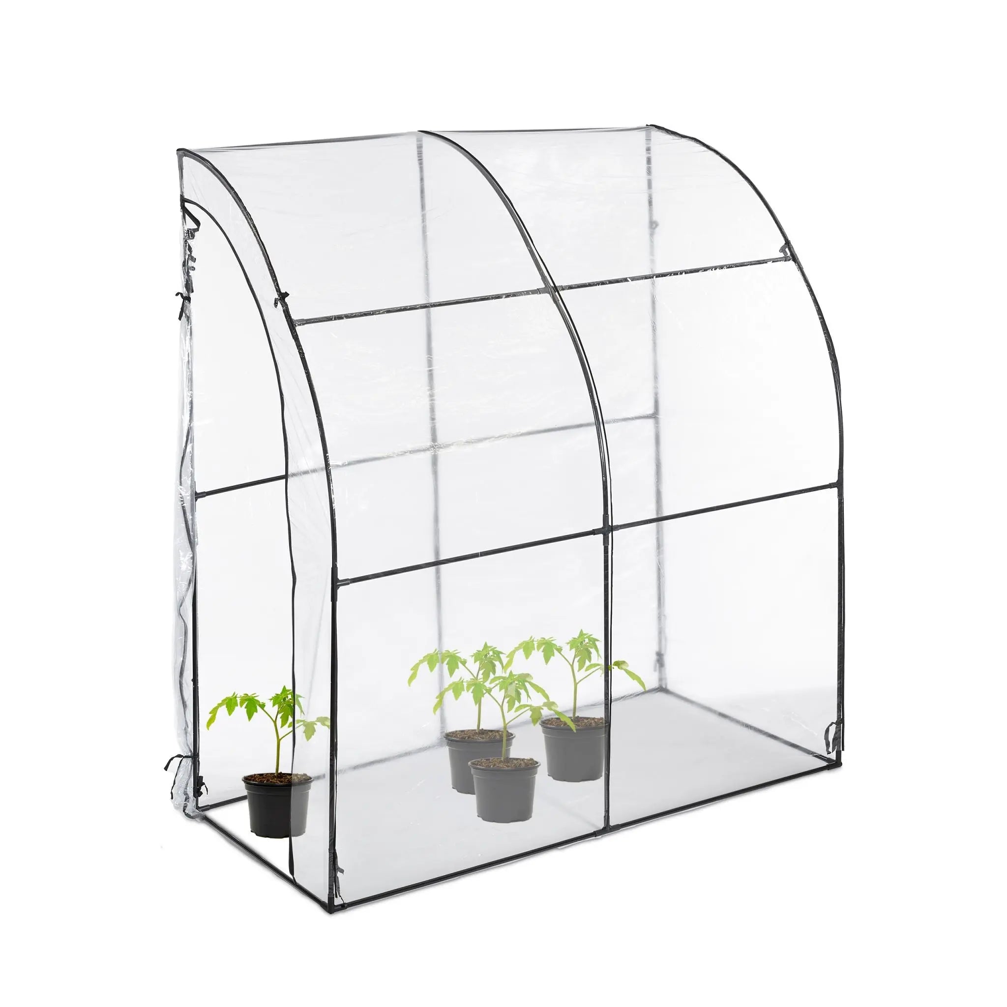 Begehbares Tomatengewächshaus mit Folie Schwarz-Transparent von Relaxdays