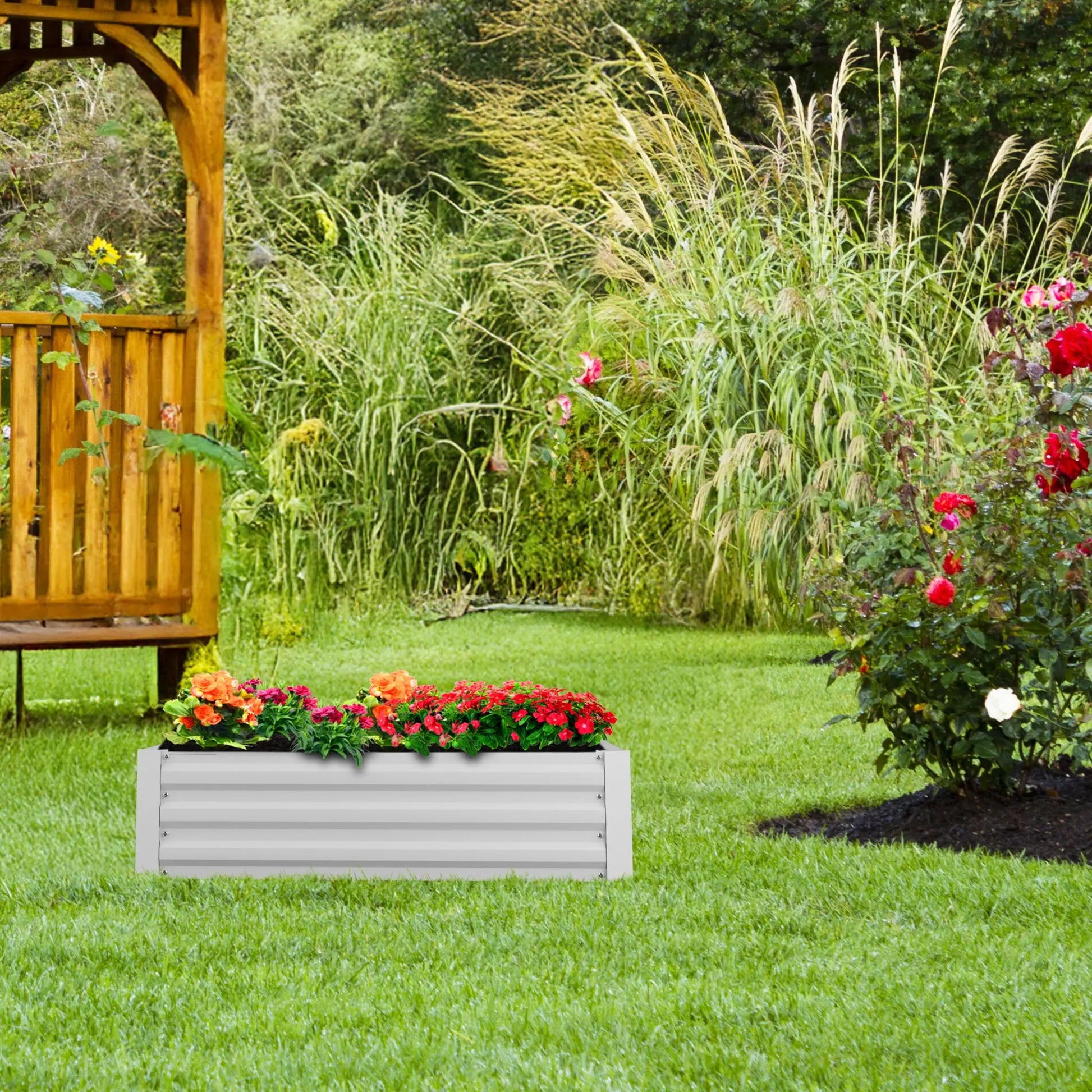 Hochbeet Metall Weiss von Relaxdays