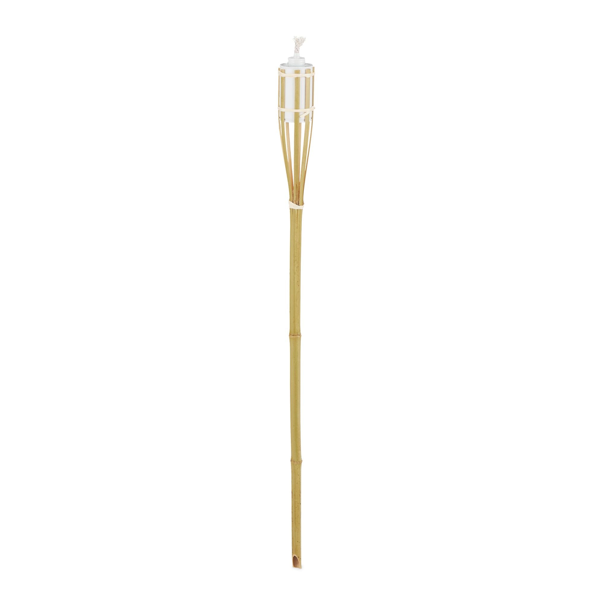 Gartenfackel 10er-Set Natur Weiss-Hellbraun von Relaxdays