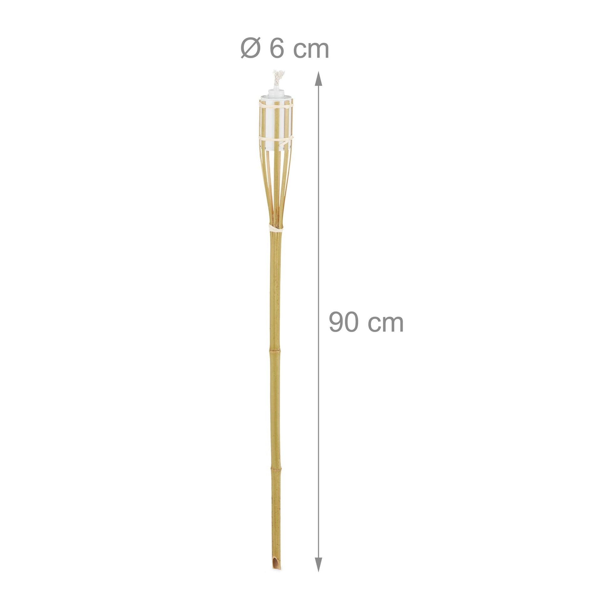 Gartenfackel 10er-Set Natur Weiss-Hellbraun von Relaxdays