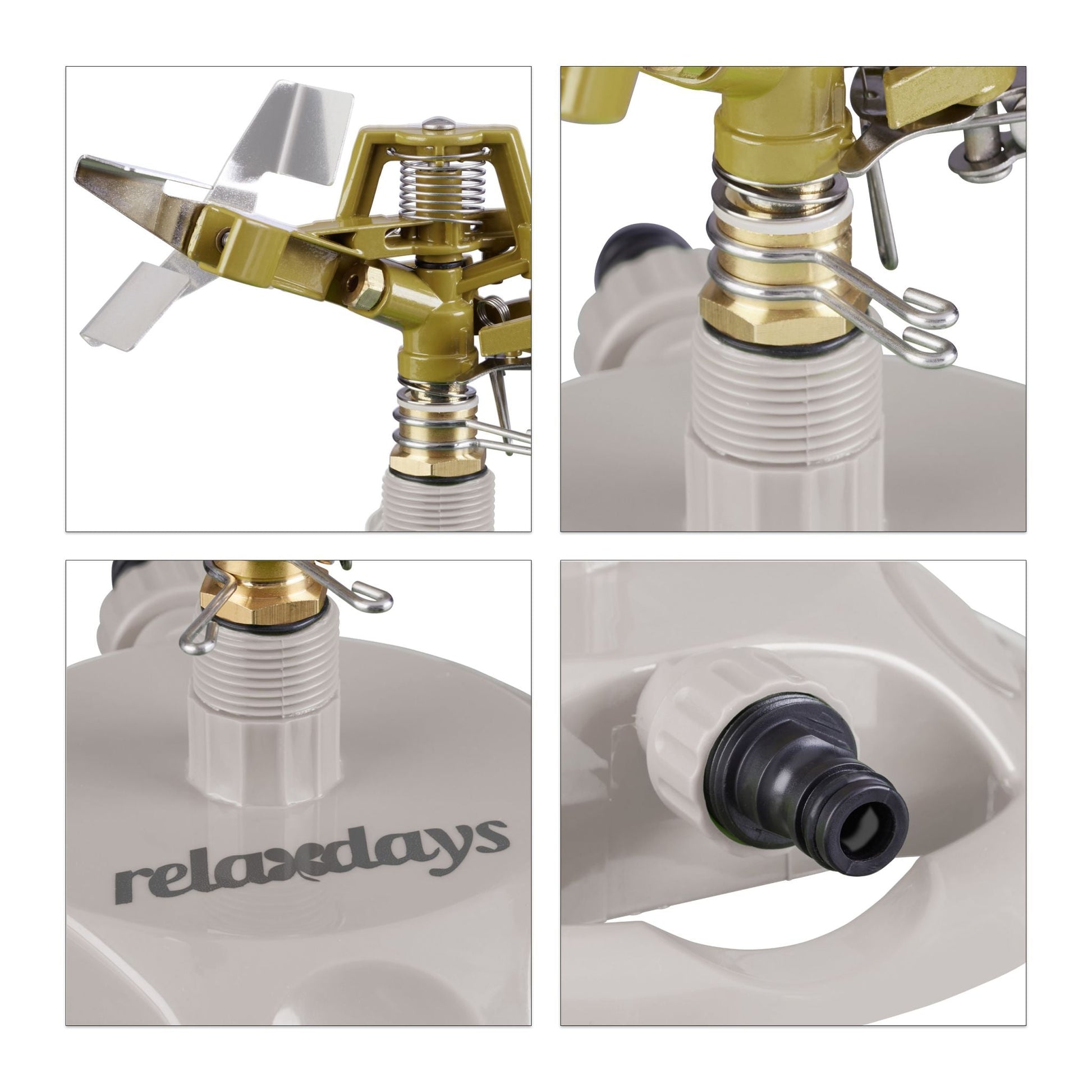 Rasensprenger Impulsregner Gold-Grau von Relaxdays