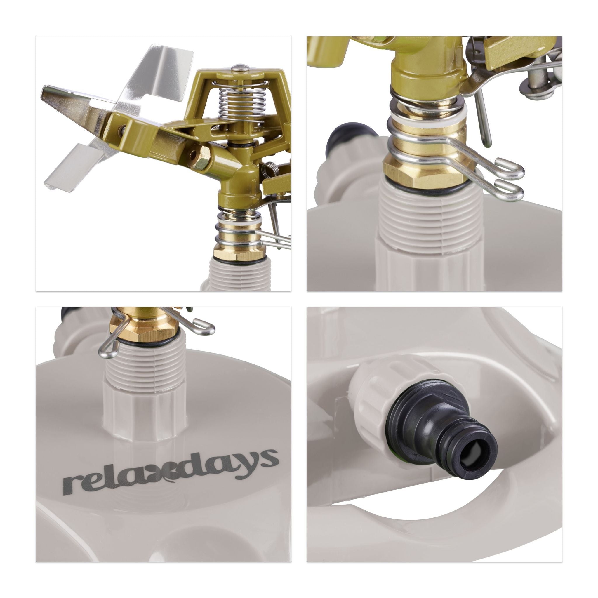 Rasensprenger Impulsregner Gold-Grau von Relaxdays