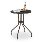 Gartentisch rund braun Dunkelbraun von Relaxdays