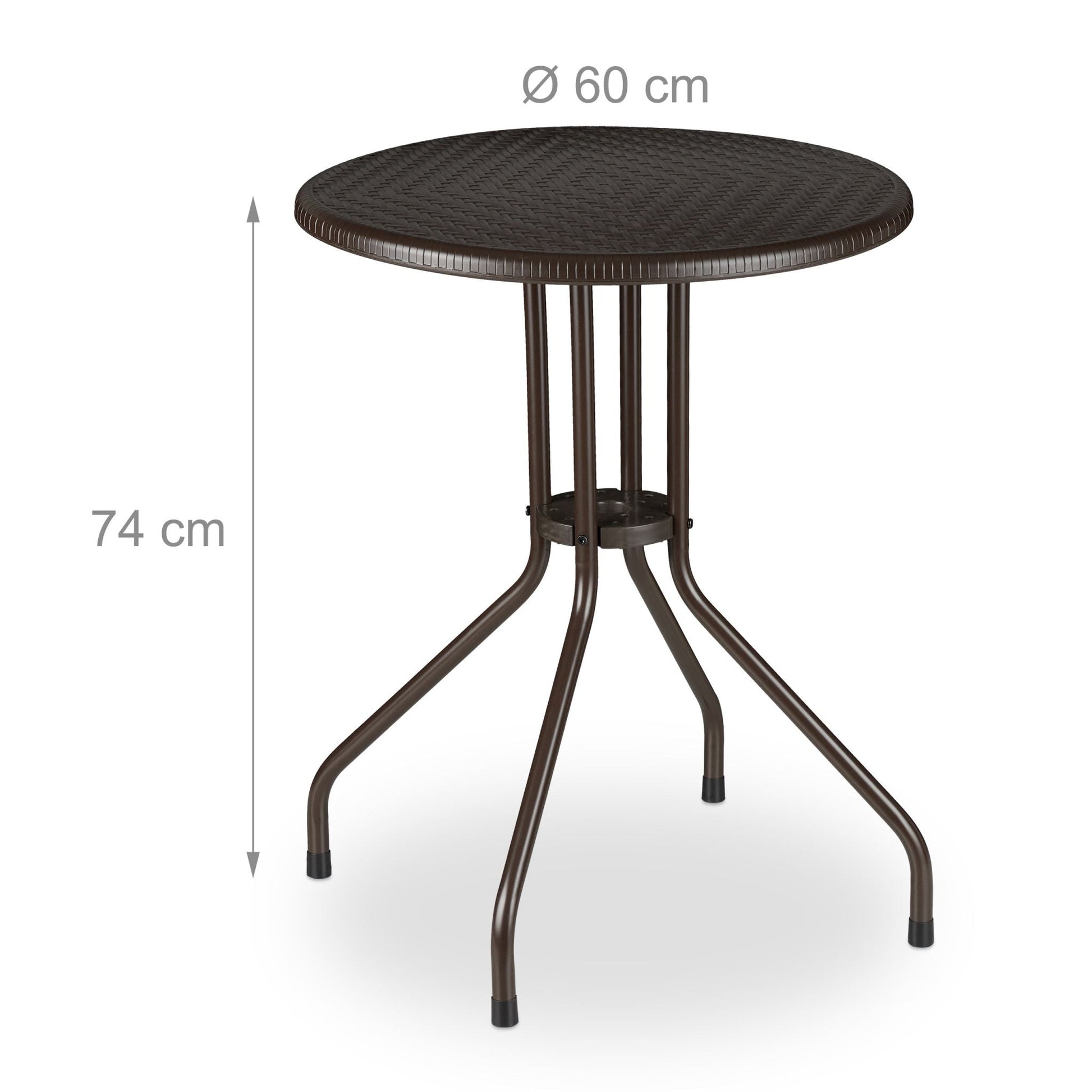 Gartentisch rund braun Dunkelbraun von Relaxdays