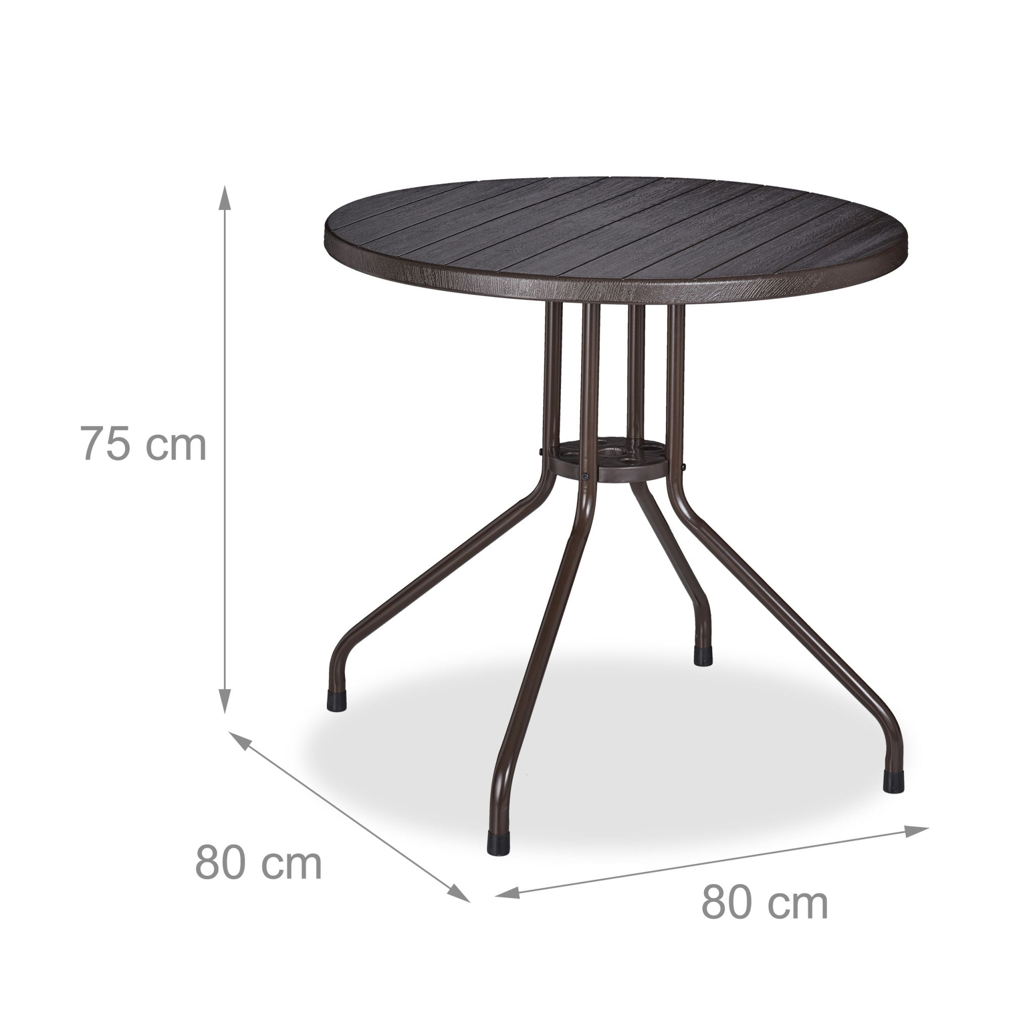Gartentisch rund Braun