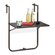 Balkonhängetisch klappbar in Braun Braun von Relaxdays