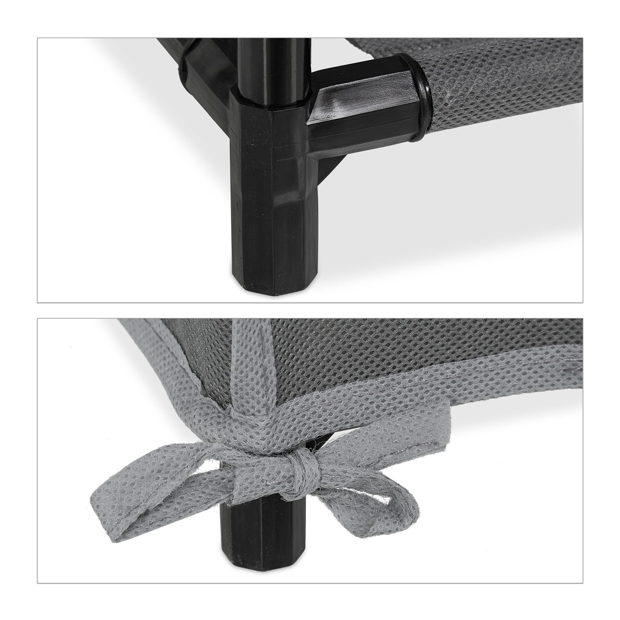 Schuhschrank Stoff 5 Fächer Grau von Relaxdays