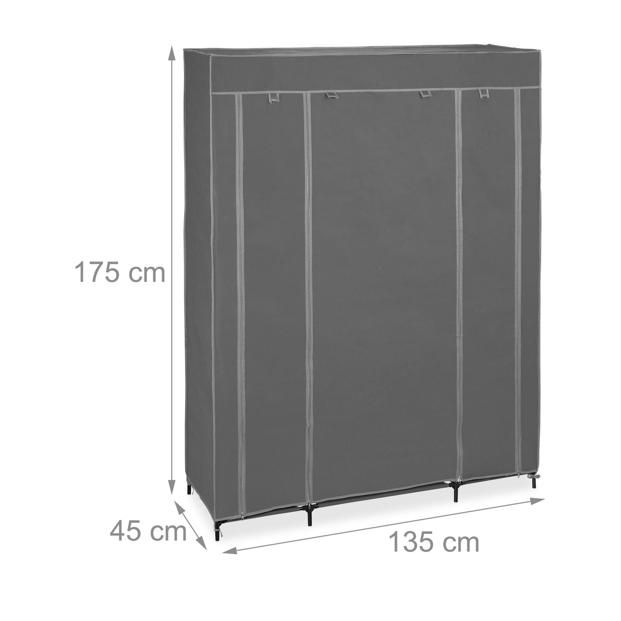 Stoffschrank XXL Grau von Relaxdays