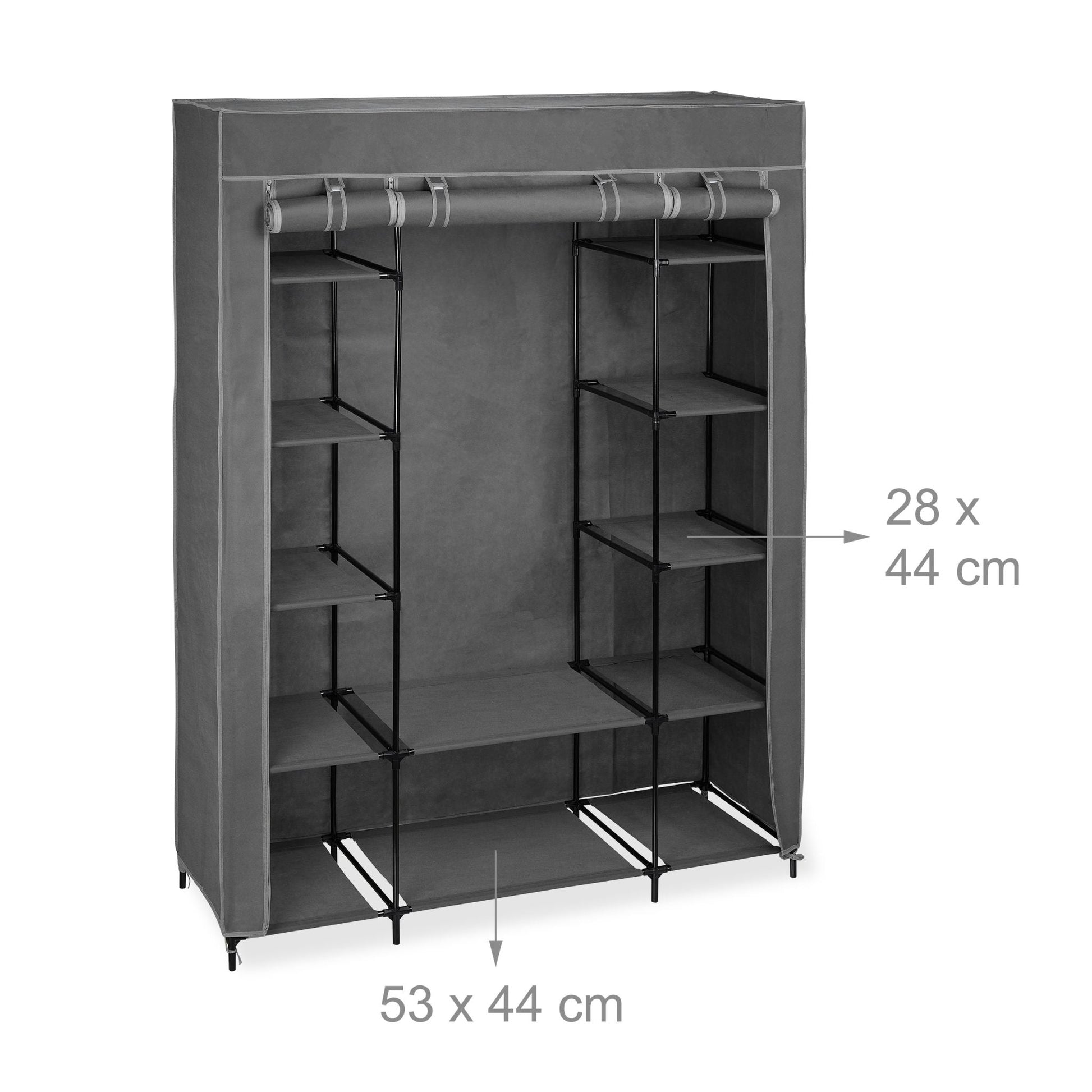 Stoffschrank XXL Grau von Relaxdays