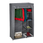Stoffschrank mit Kleiderstange Grau von Relaxdays