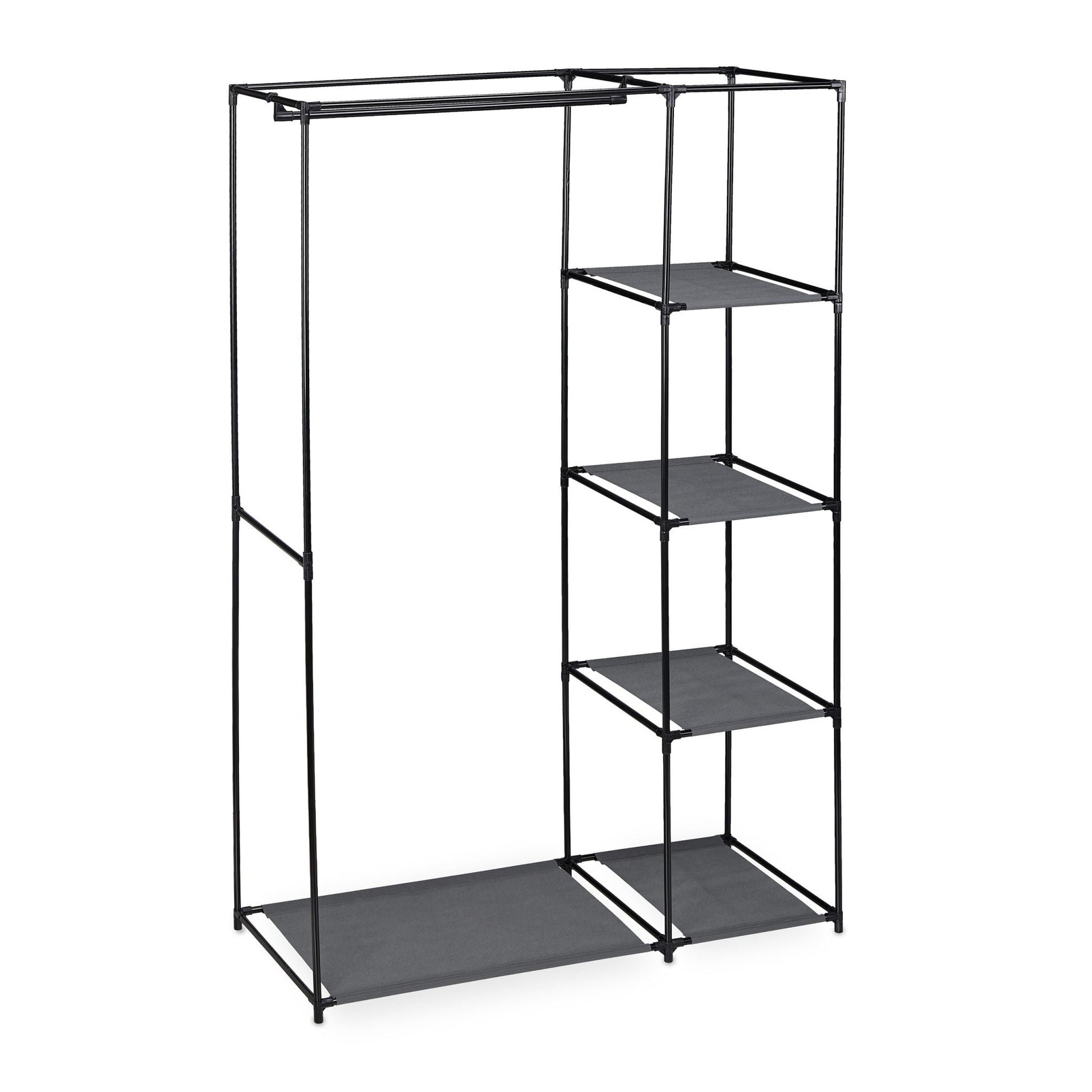 Stoffschrank mit Kleiderstange Grau von Relaxdays