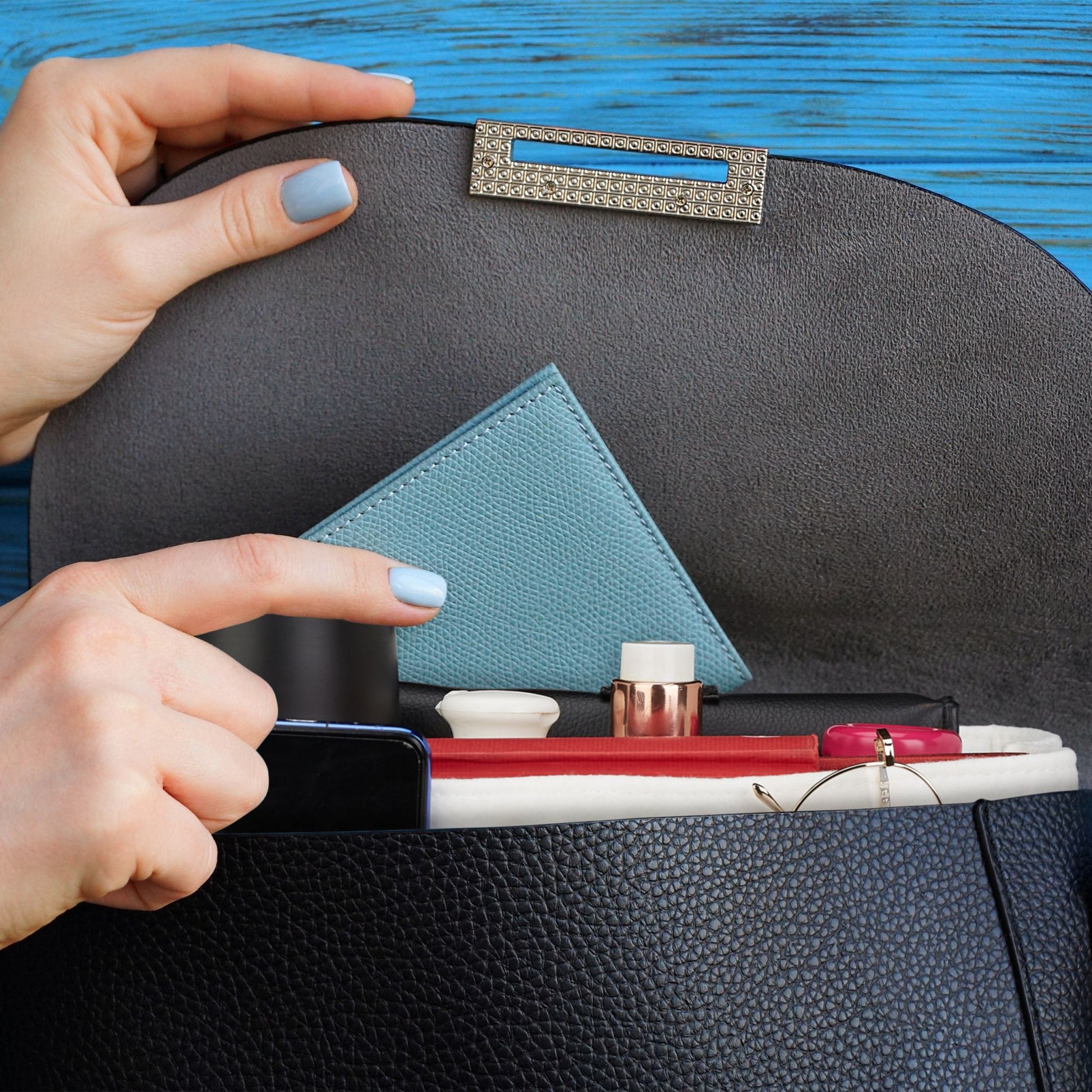 Taschenorganizer Handtasche Filz weiss Weiss von Relaxdays