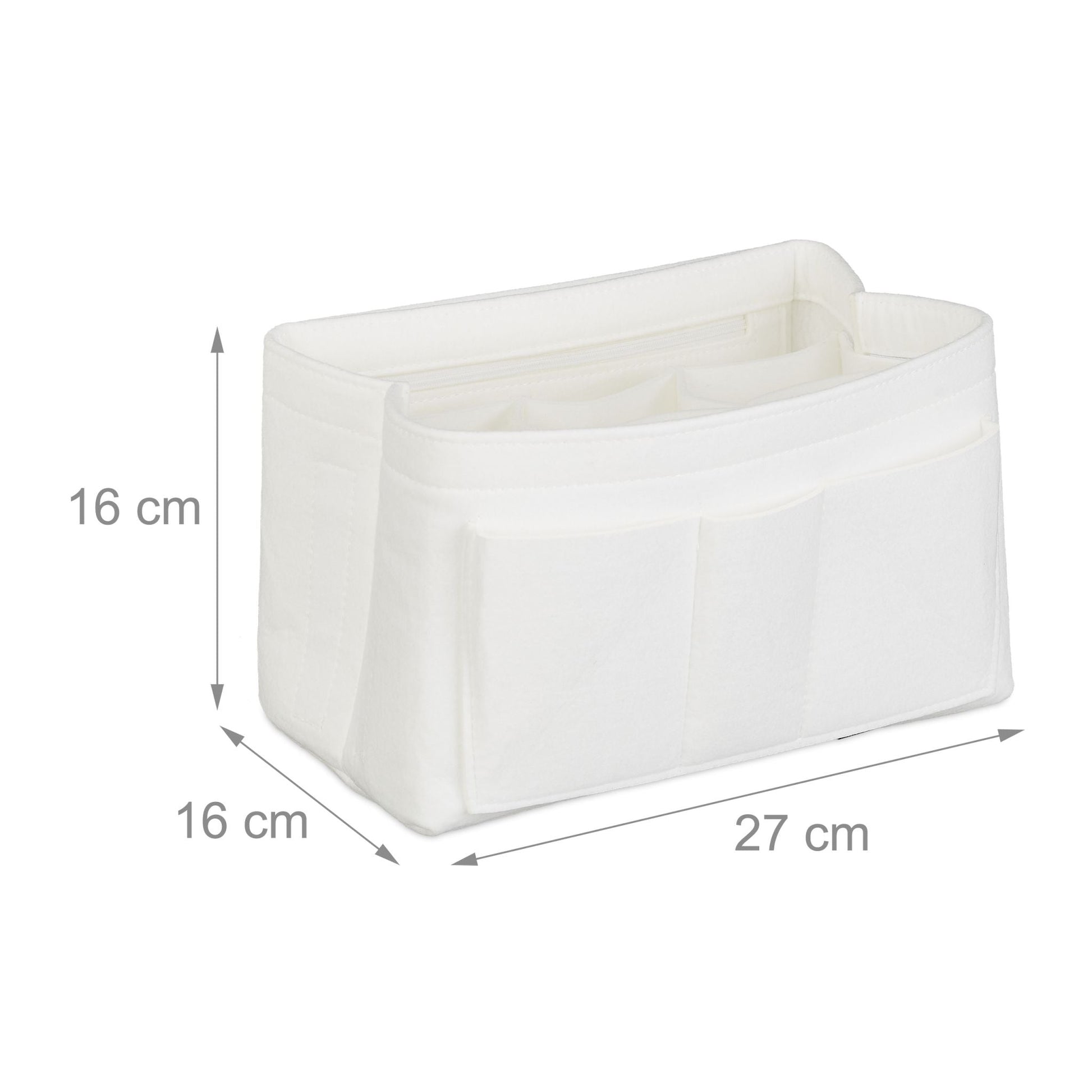 Taschenorganizer Handtasche Filz weiss Weiss von Relaxdays
