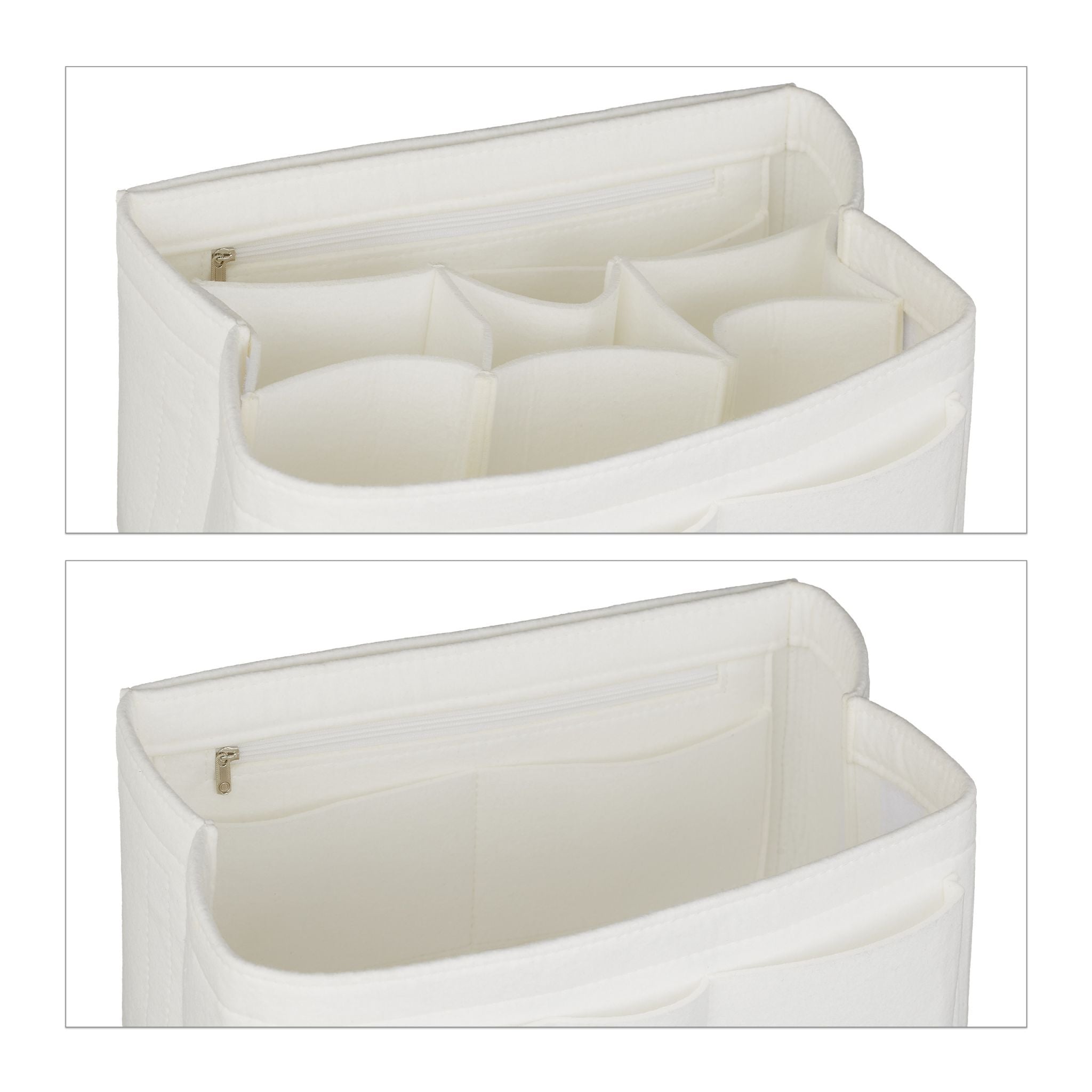 Taschenorganizer Handtasche Filz weiss Weiss von Relaxdays