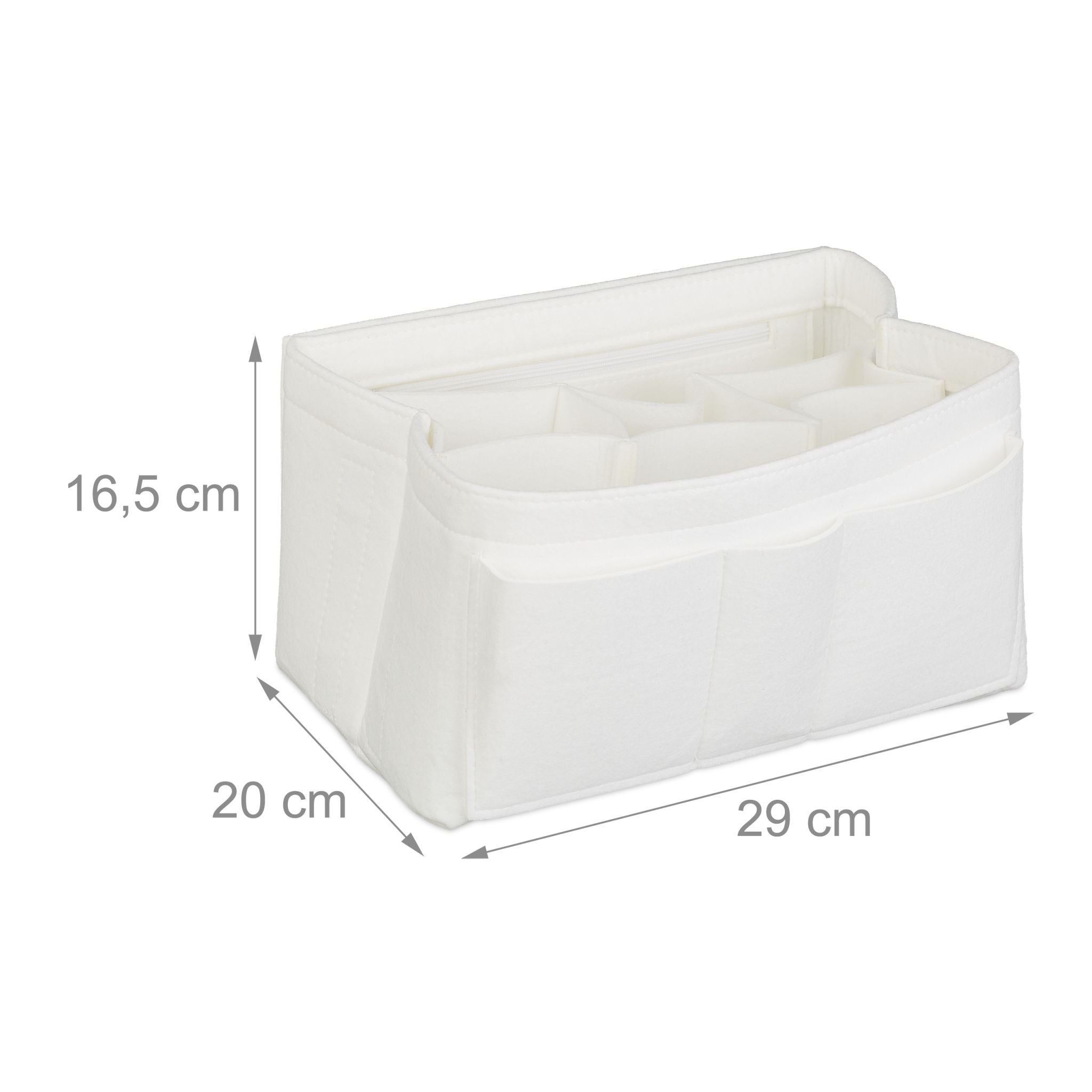 Taschenorganizer Handtasche Filz weiss Weiss von Relaxdays