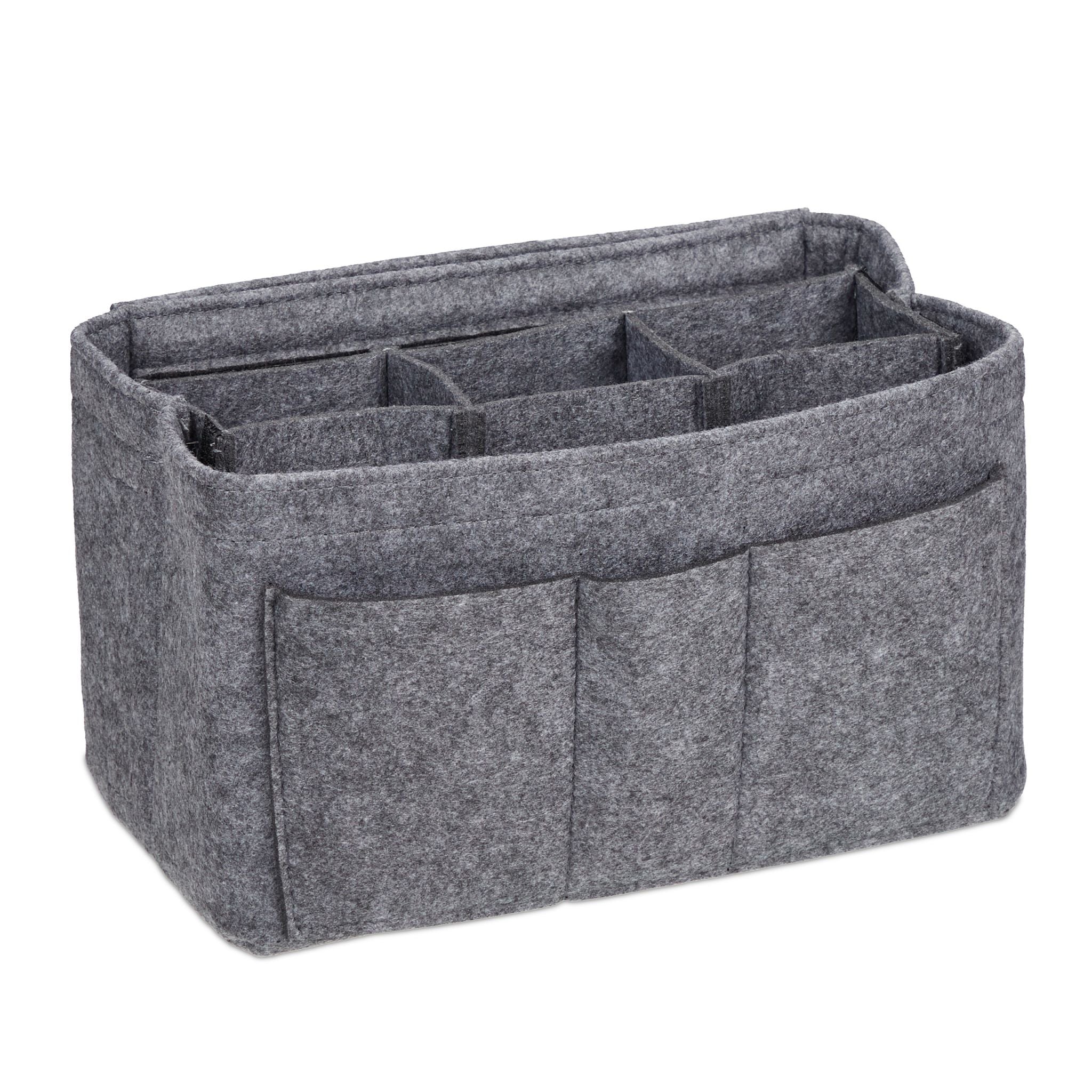 Taschenorganizer Handtasche Filz Grau von Relaxdays