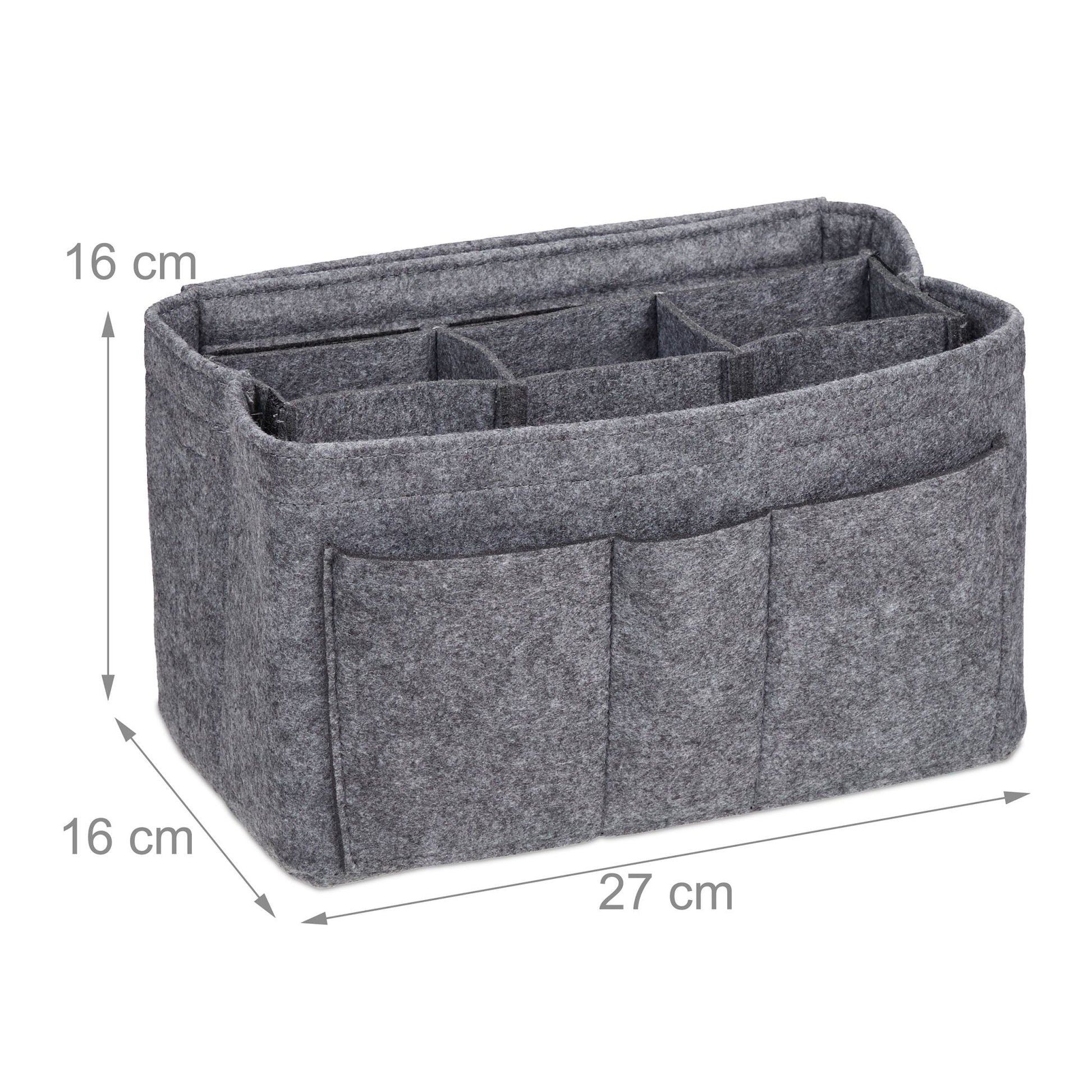 Taschenorganizer Handtasche Filz Grau von Relaxdays