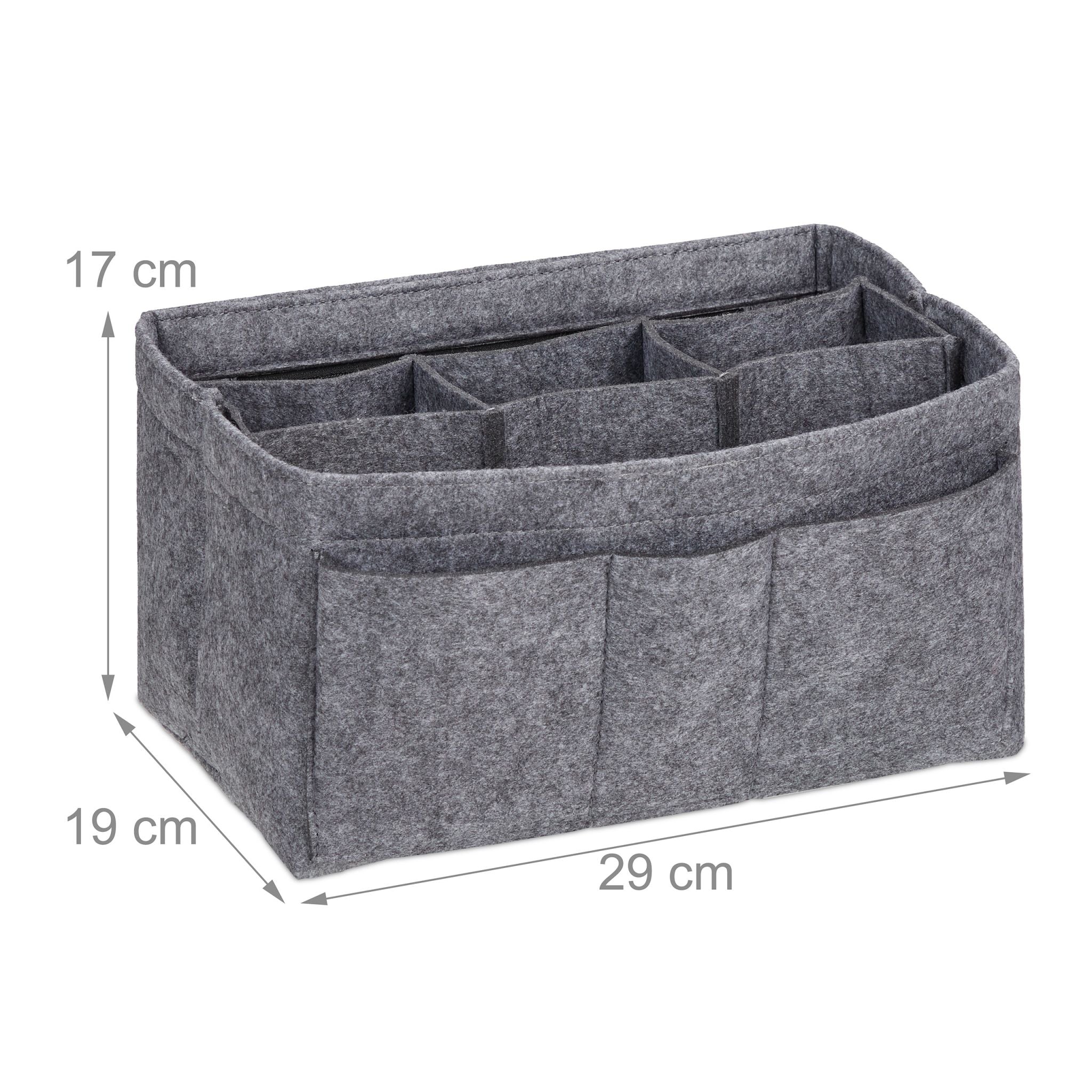 Taschenorganizer Handtasche Filz Grau von Relaxdays