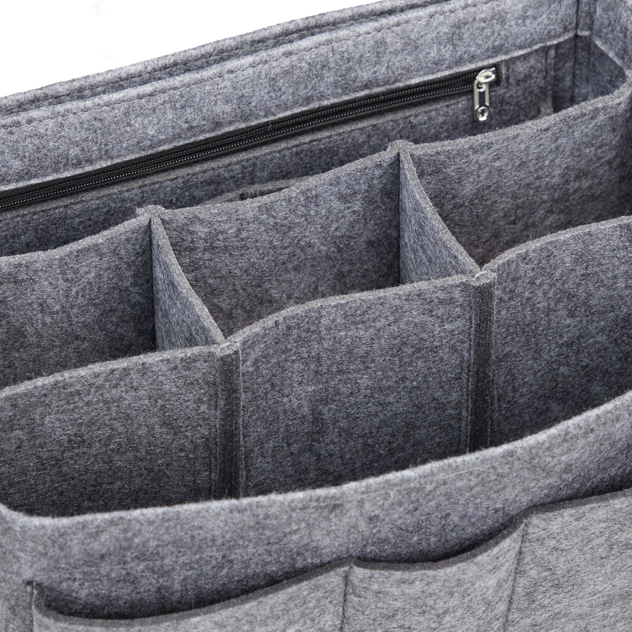 Taschenorganizer Handtasche Filz Grau von Relaxdays