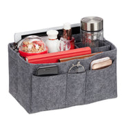 Taschenorganizer Handtasche Filz Grau von Relaxdays