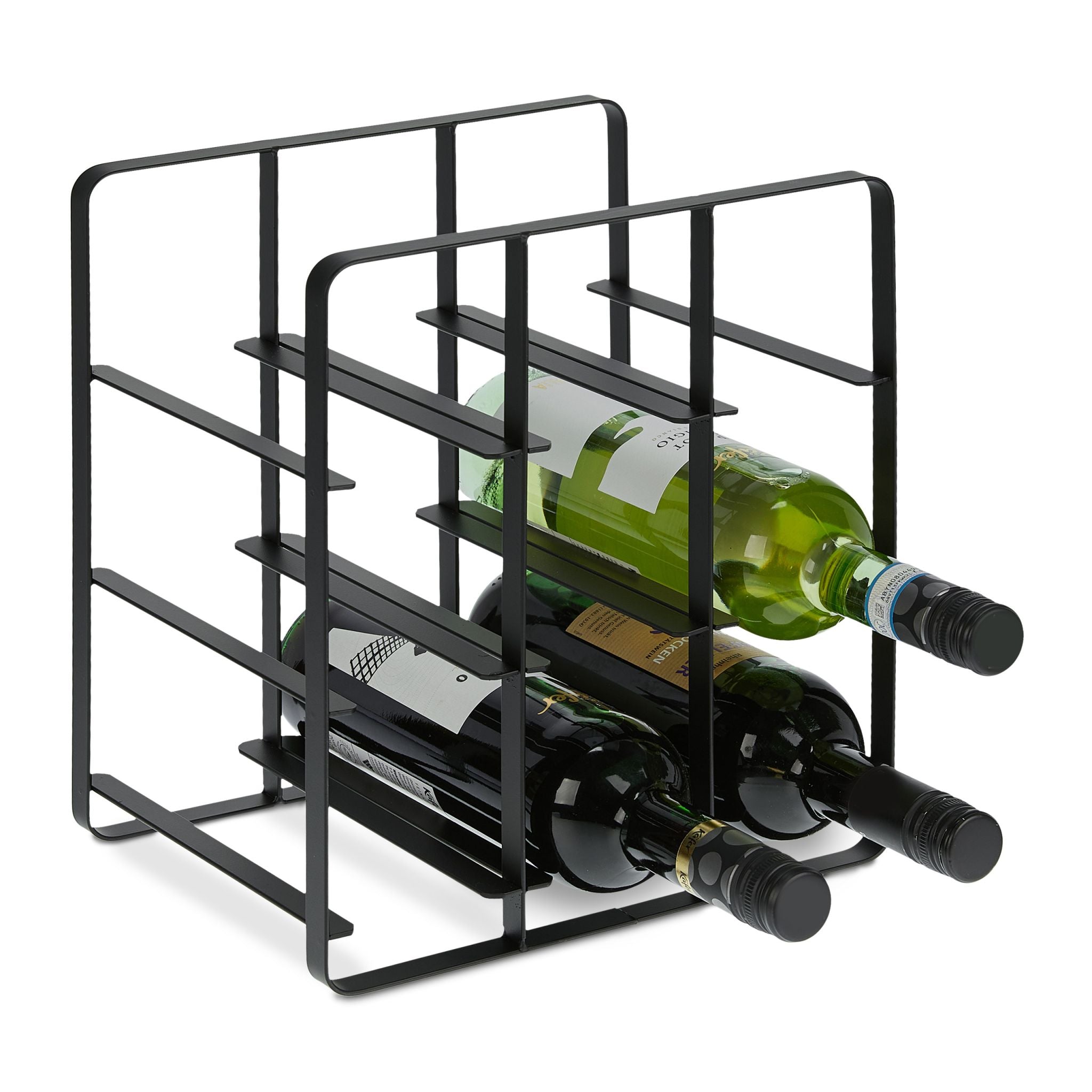Metall Weinregal für 9 Flaschen Schwarz von Relaxdays