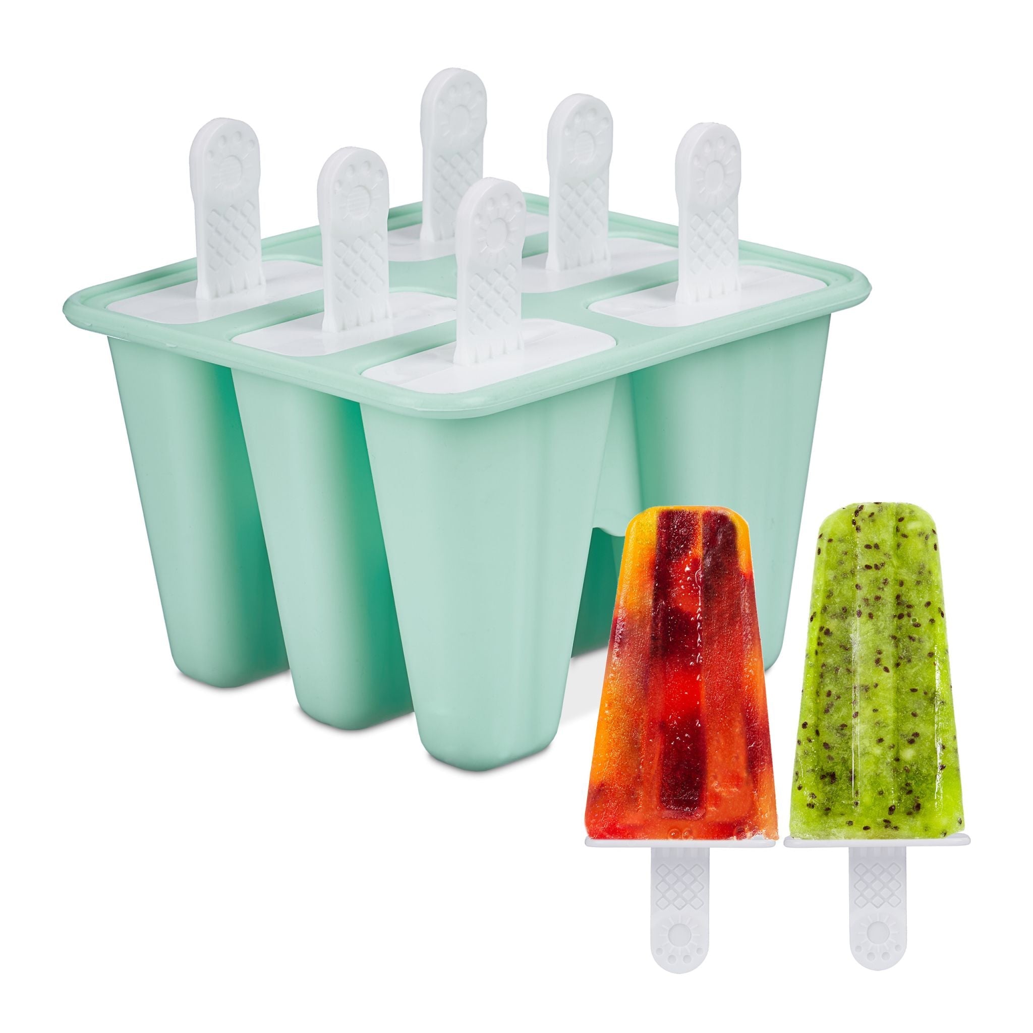 6 Eisformen Silikon Weiss-Türkis