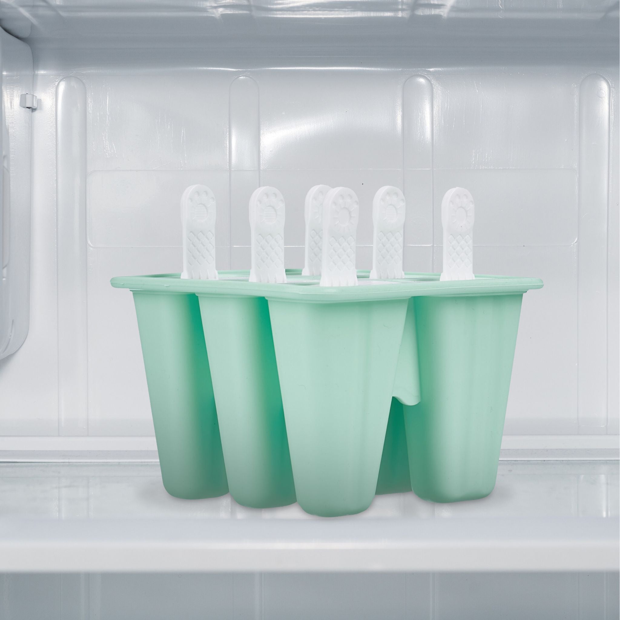 6 Eisformen Silikon Weiss-Türkis