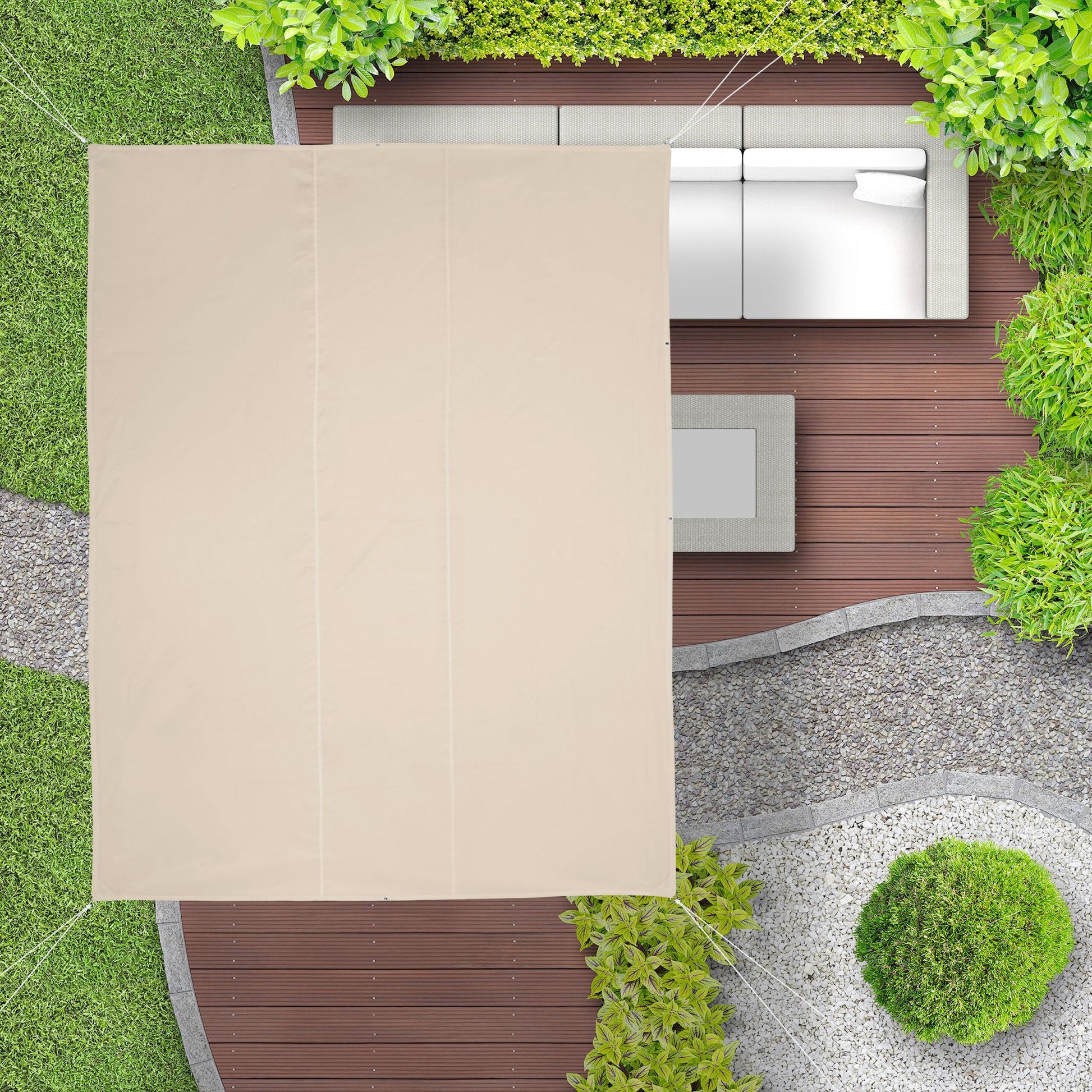 Sonnensegel rechteckig Beige von Relaxdays