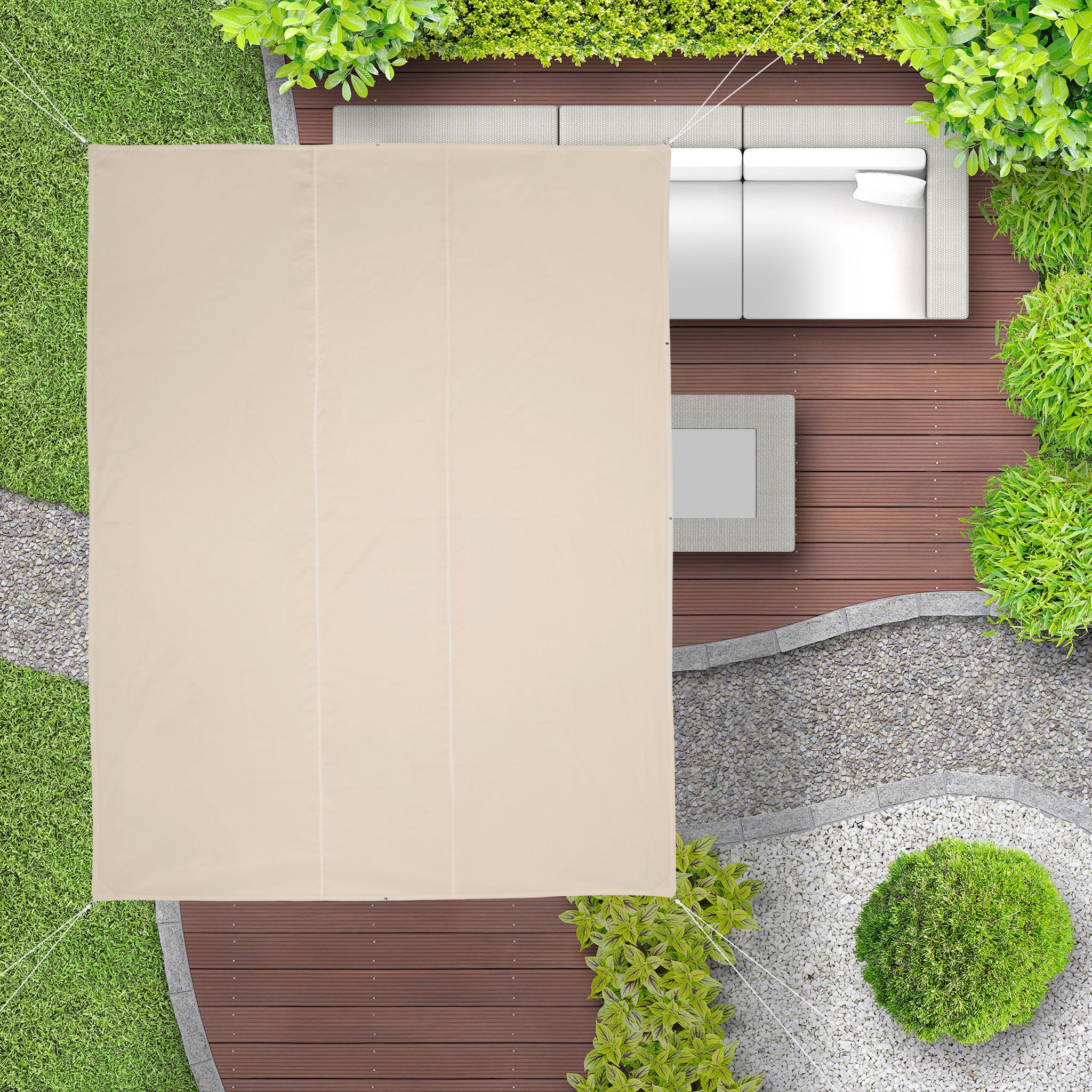 Sonnensegel rechteckig Beige von Relaxdays