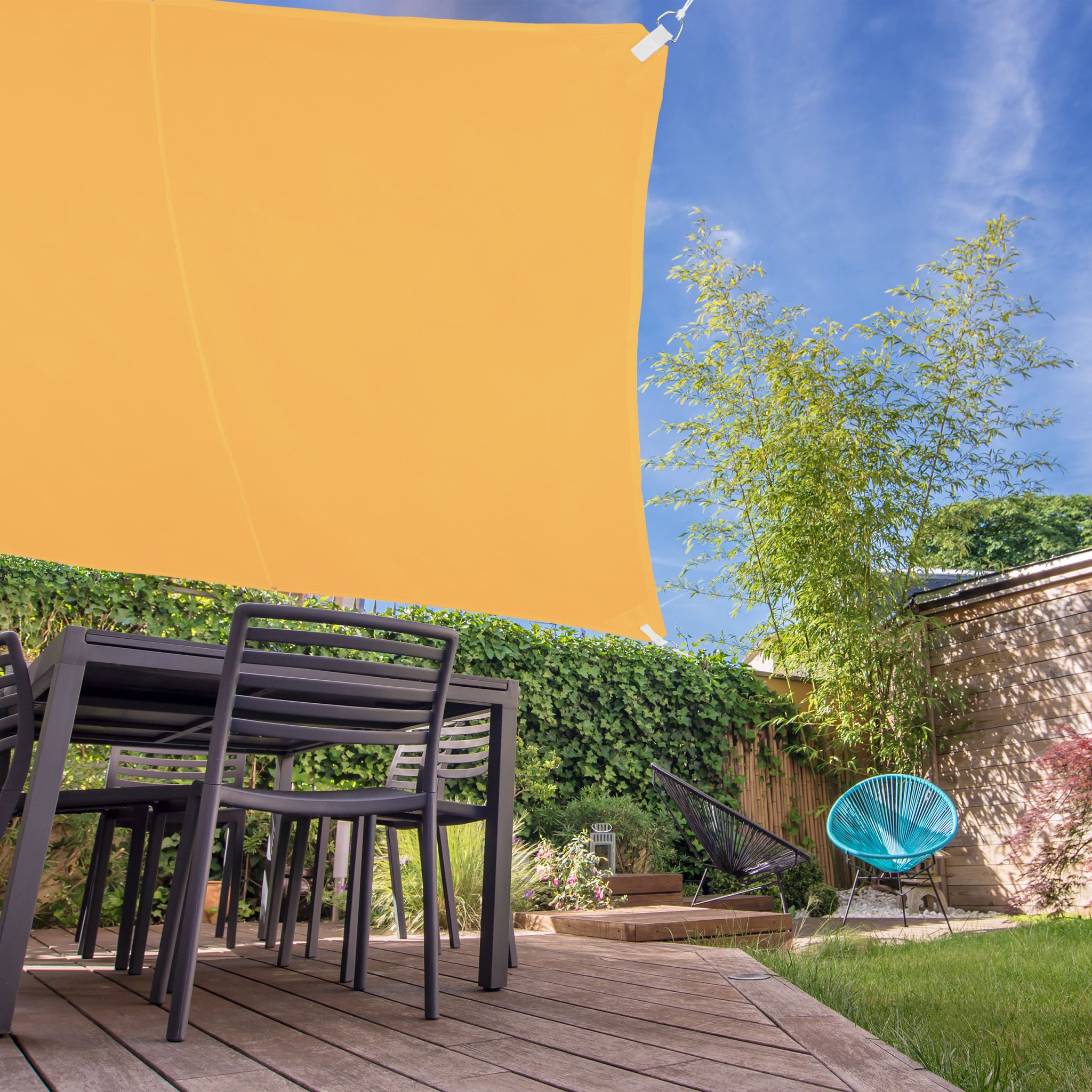 Sonnensegel quadratisch Gelb von Relaxdays