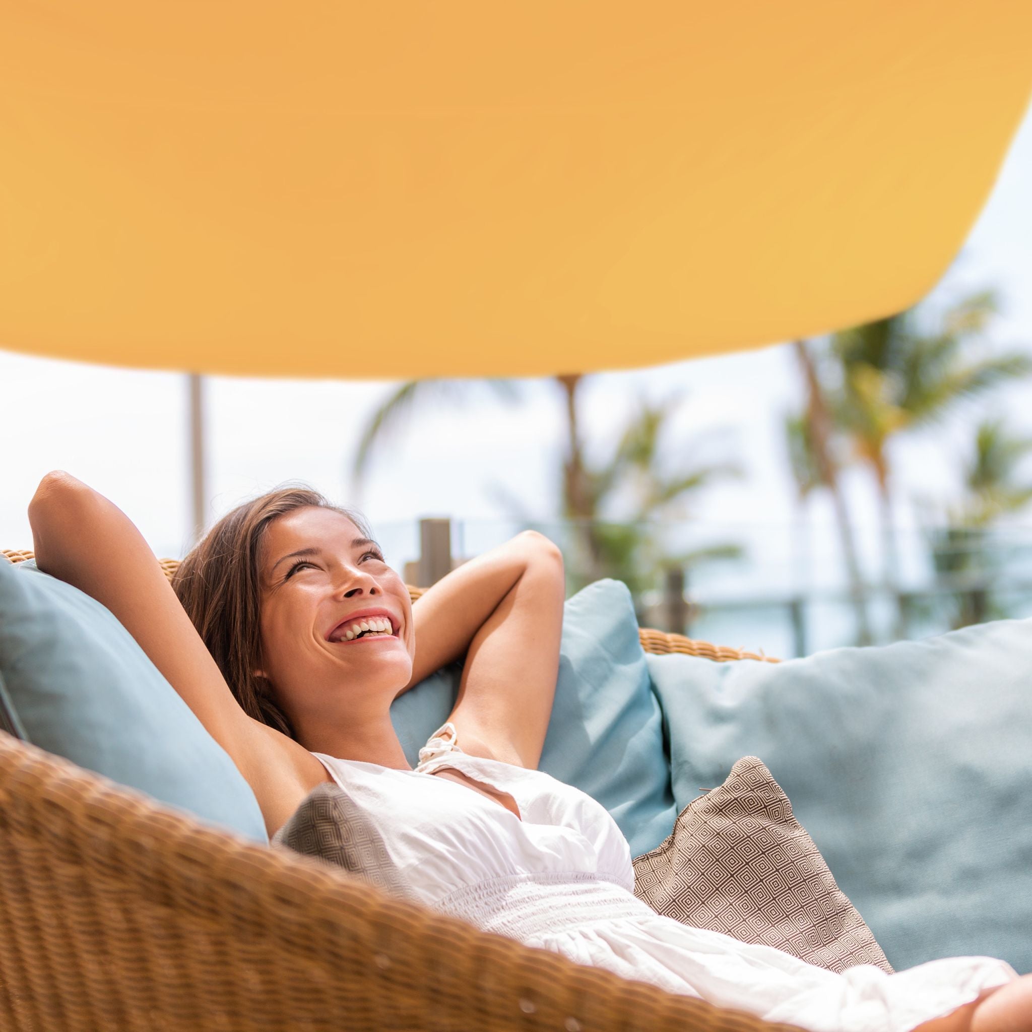 Sonnensegel quadratisch Gelb von Relaxdays