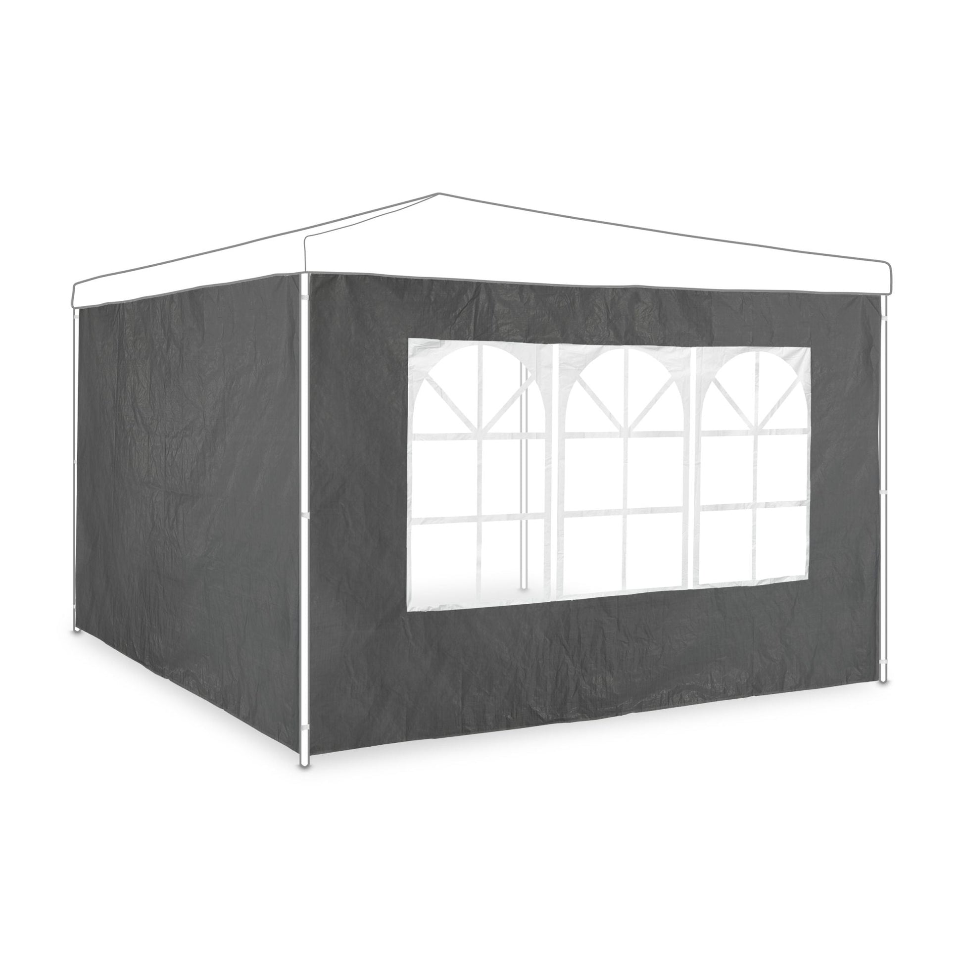 Pavillon Seitenwand 2er-Set grau Weiss-Transparent-Grau von Relaxdays