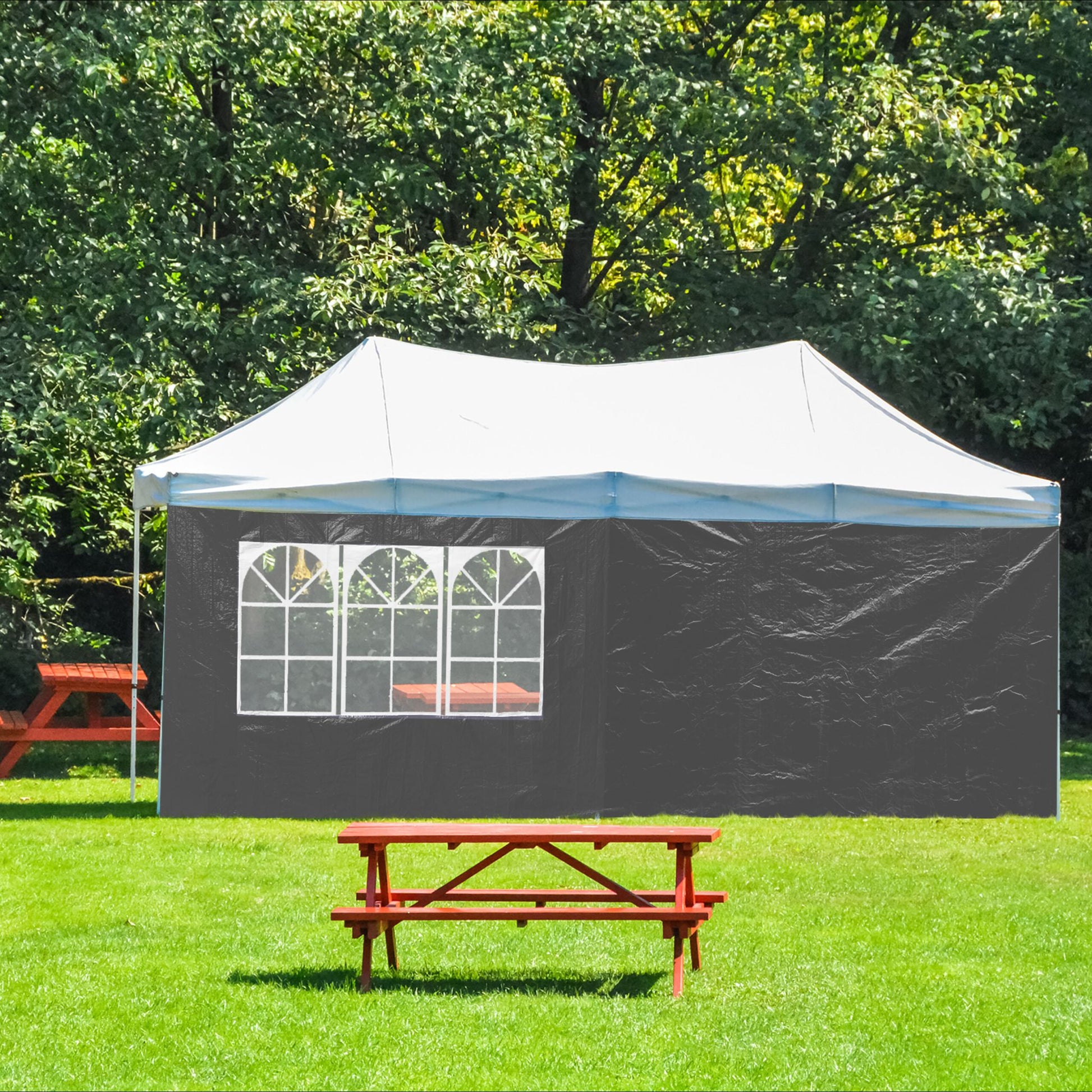 Pavillon Seitenwand 2er-Set grau Weiss-Transparent-Grau von Relaxdays