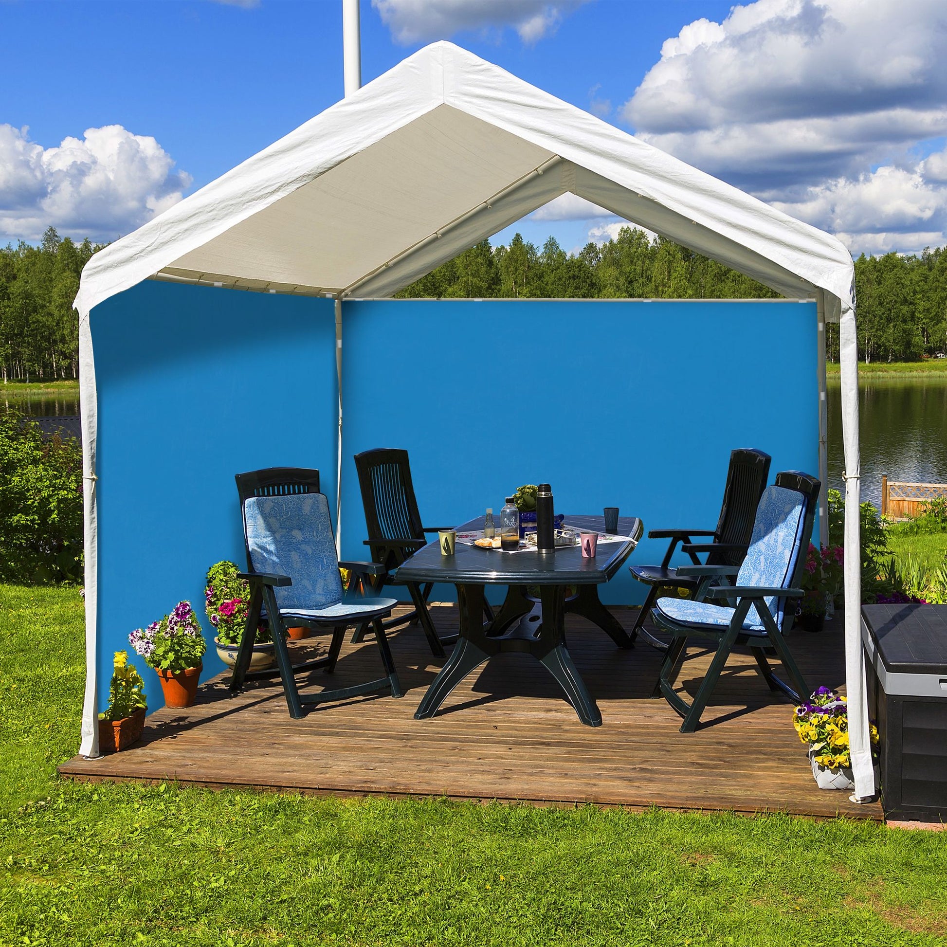 Pavillon Seitenteile 2er-Set Blau von Relaxdays