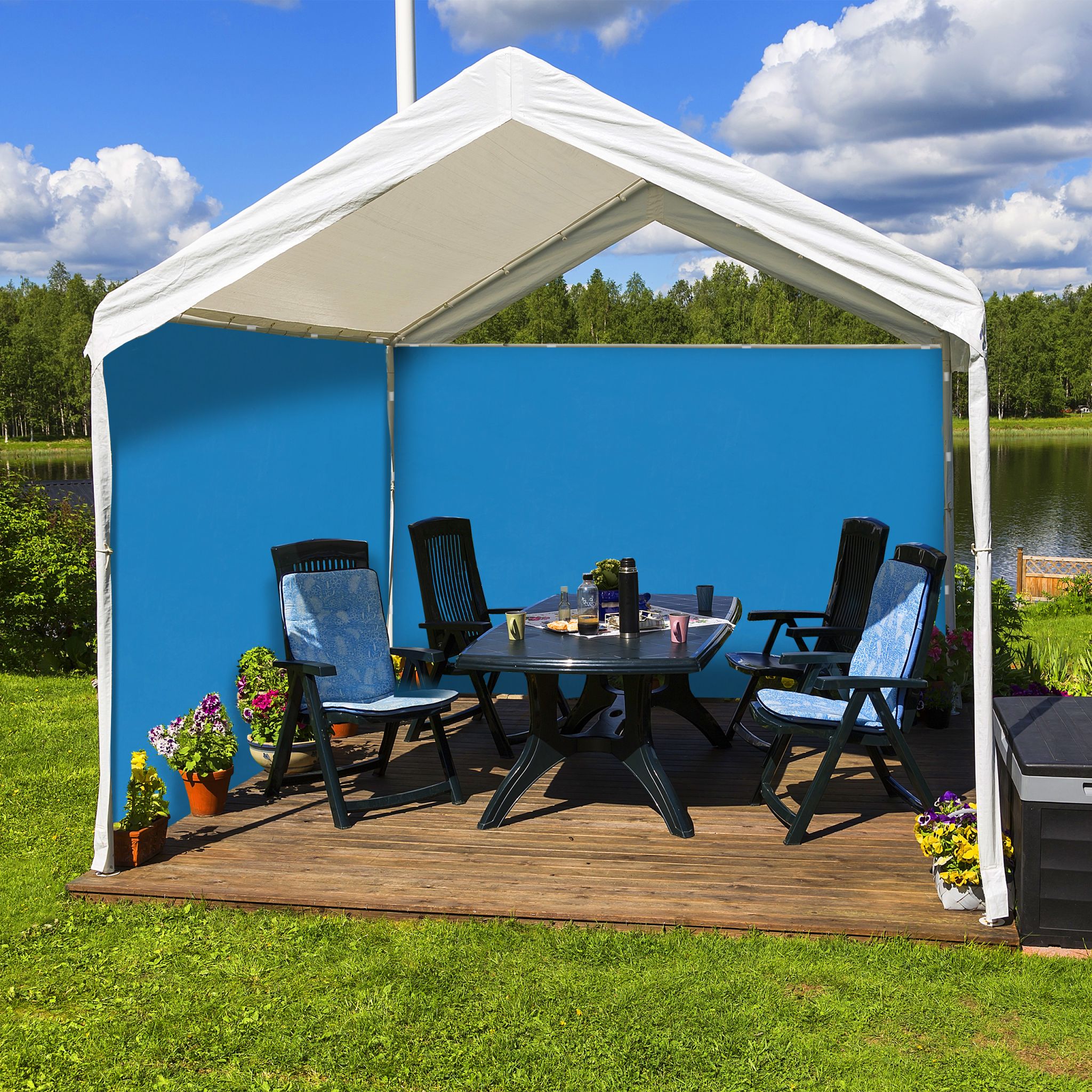 Pavillon Seitenteile 2er-Set Blau von Relaxdays