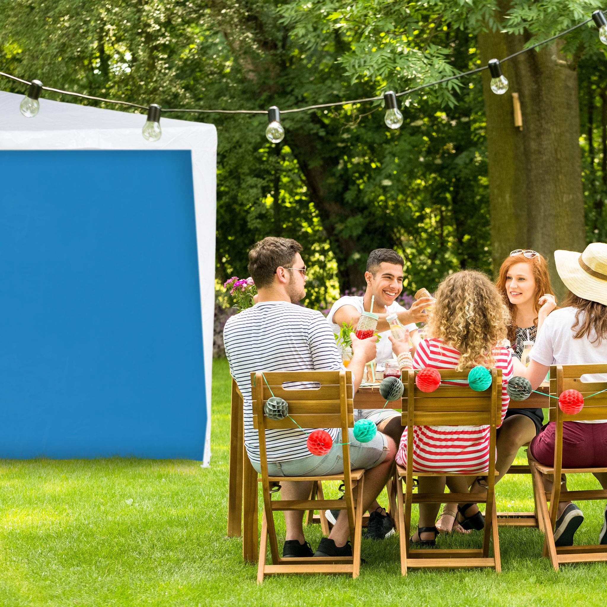 Pavillon Seitenteile 2er-Set Blau von Relaxdays