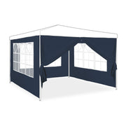 Pavillon Seitenwand 4er-Set Weiss-Blau-Transparent von Relaxdays