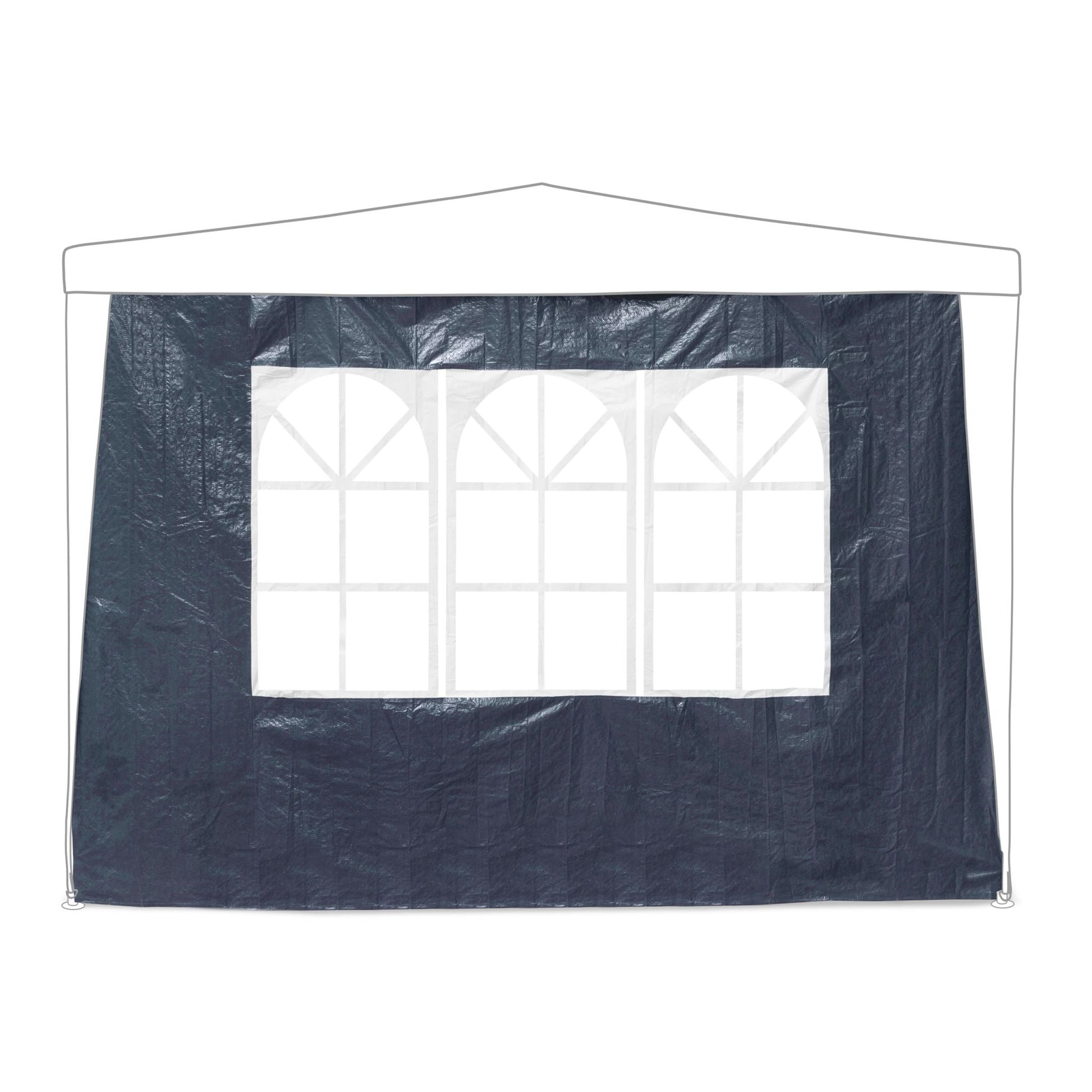 Pavillon Seitenwand 4er-Set Weiss-Blau-Transparent von Relaxdays
