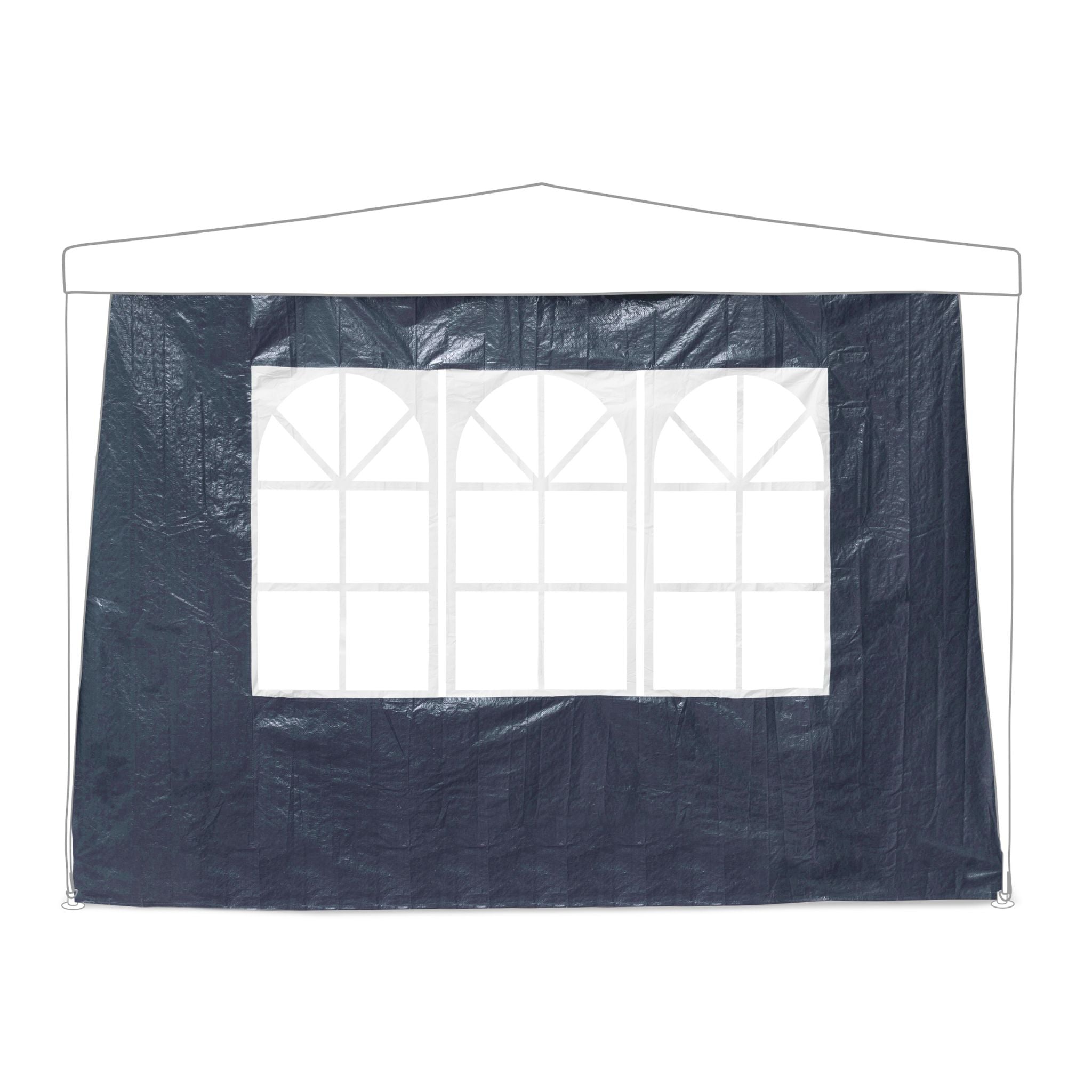 Pavillon Seitenwand 4er-Set Weiss-Blau-Transparent von Relaxdays