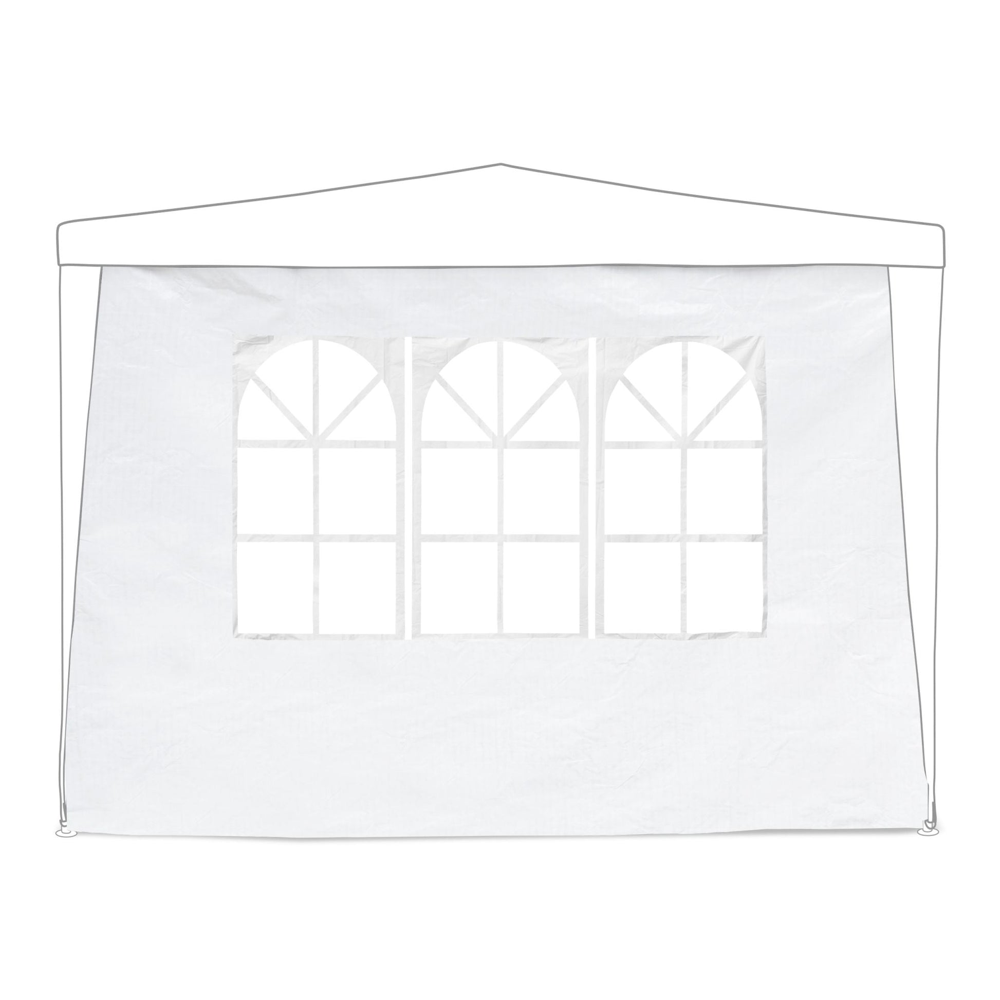 Pavillon Seitenwand 4er-Set Weiss-Transparent von Relaxdays