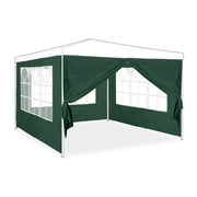 Pavillon-Seitenwand 4er-Set in Grün Weiss-Dunkelgrün-Transparent von Relaxdays