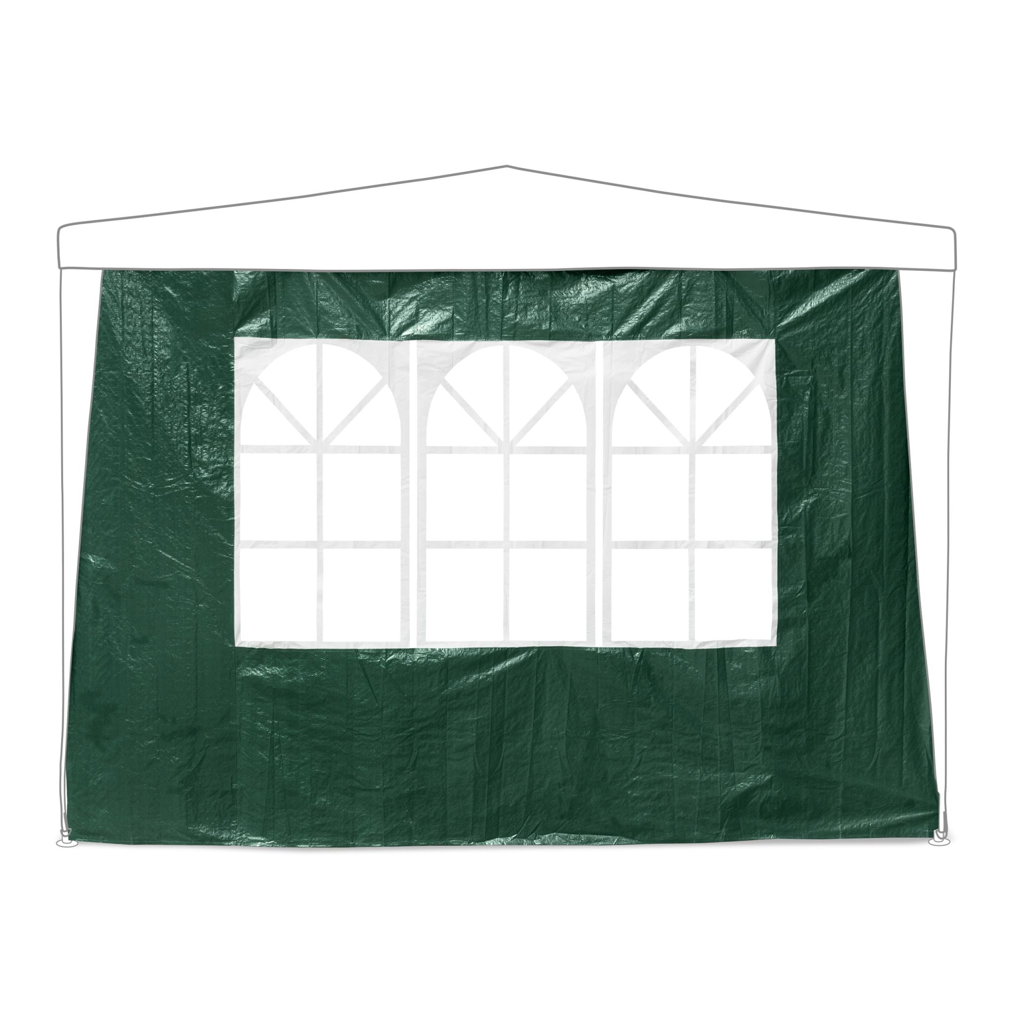 Pavillon-Seitenwand 4er-Set in Grün Weiss-Dunkelgrün-Transparent von Relaxdays