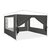 Pavillon Seitenwand 4er-Set - Grau Weiss-Transparent-Grau von Relaxdays