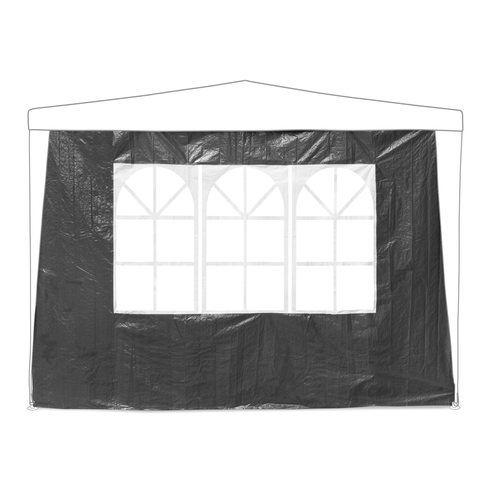 Pavillon Seitenwand 4er-Set - Grau Weiss-Transparent-Grau von Relaxdays
