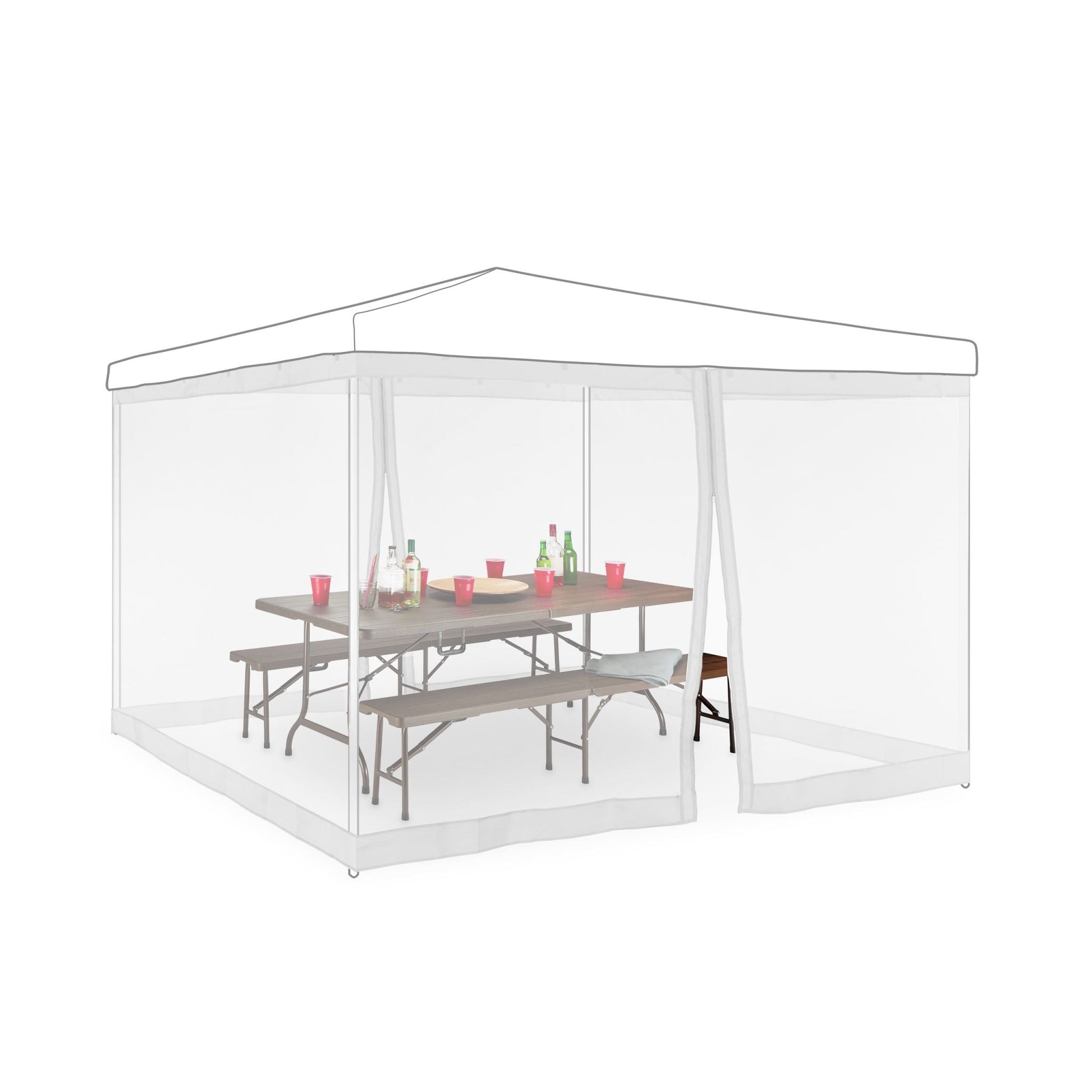 Moskitonetz für 3x3m Pavillon weiss Weiss von Relaxdays