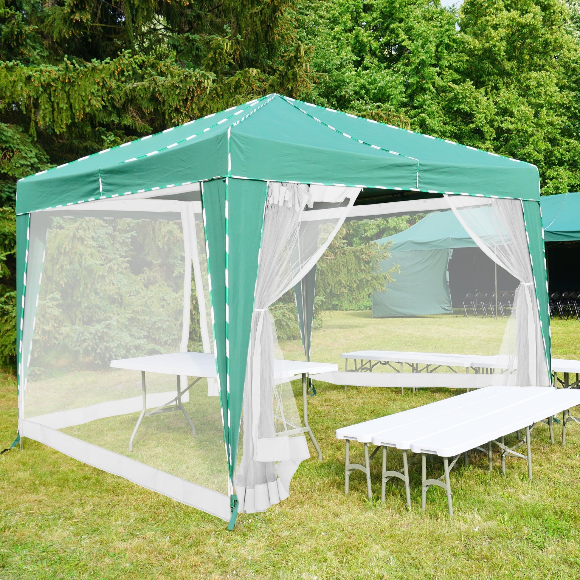 Moskitonetz für 3x3m Pavillon weiss Weiss von Relaxdays