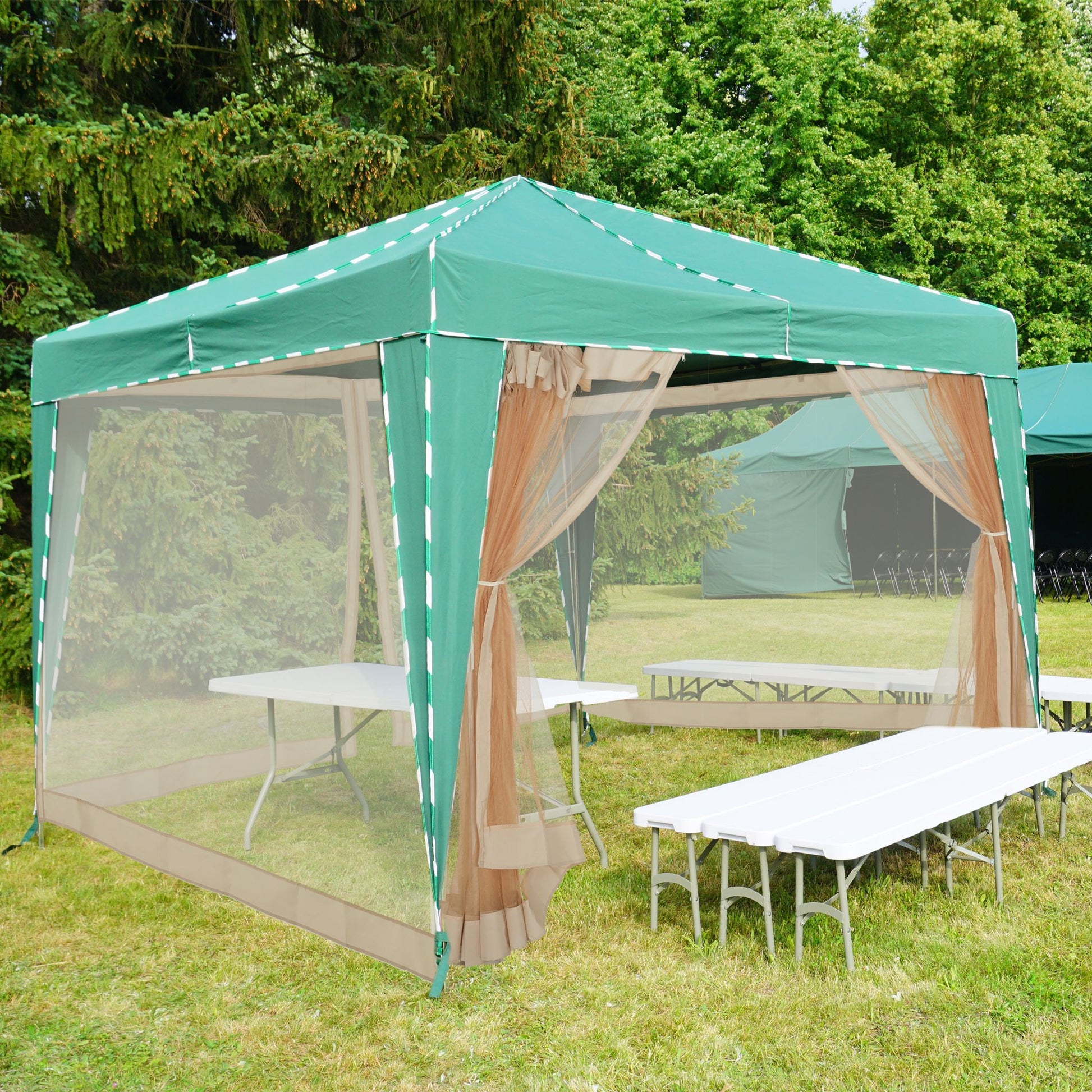Moskitonetz für 3x3m Pavillon beige Beige von Relaxdays